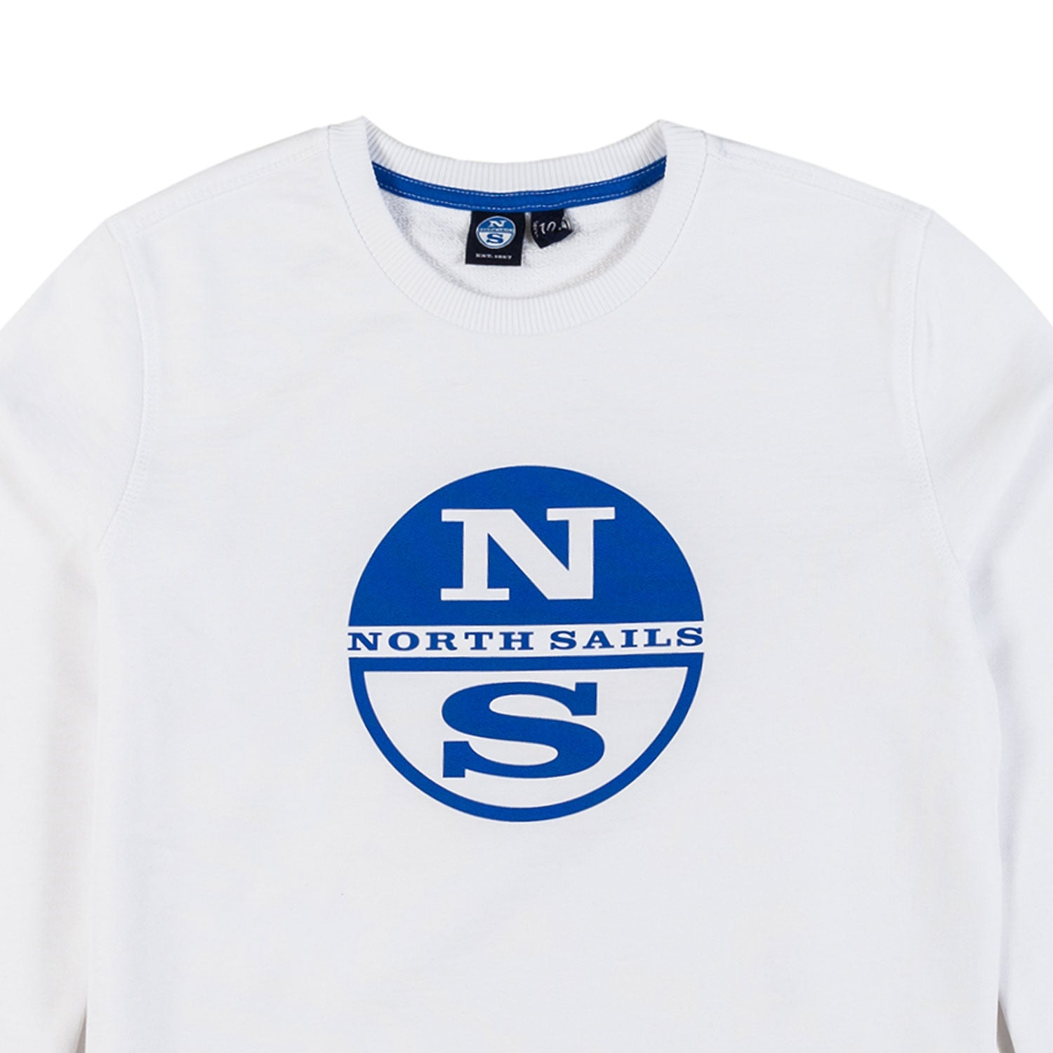 FELPA BIANCA CON MAXI LOGO AZZURRO - annameglio.com abbigliamento moda