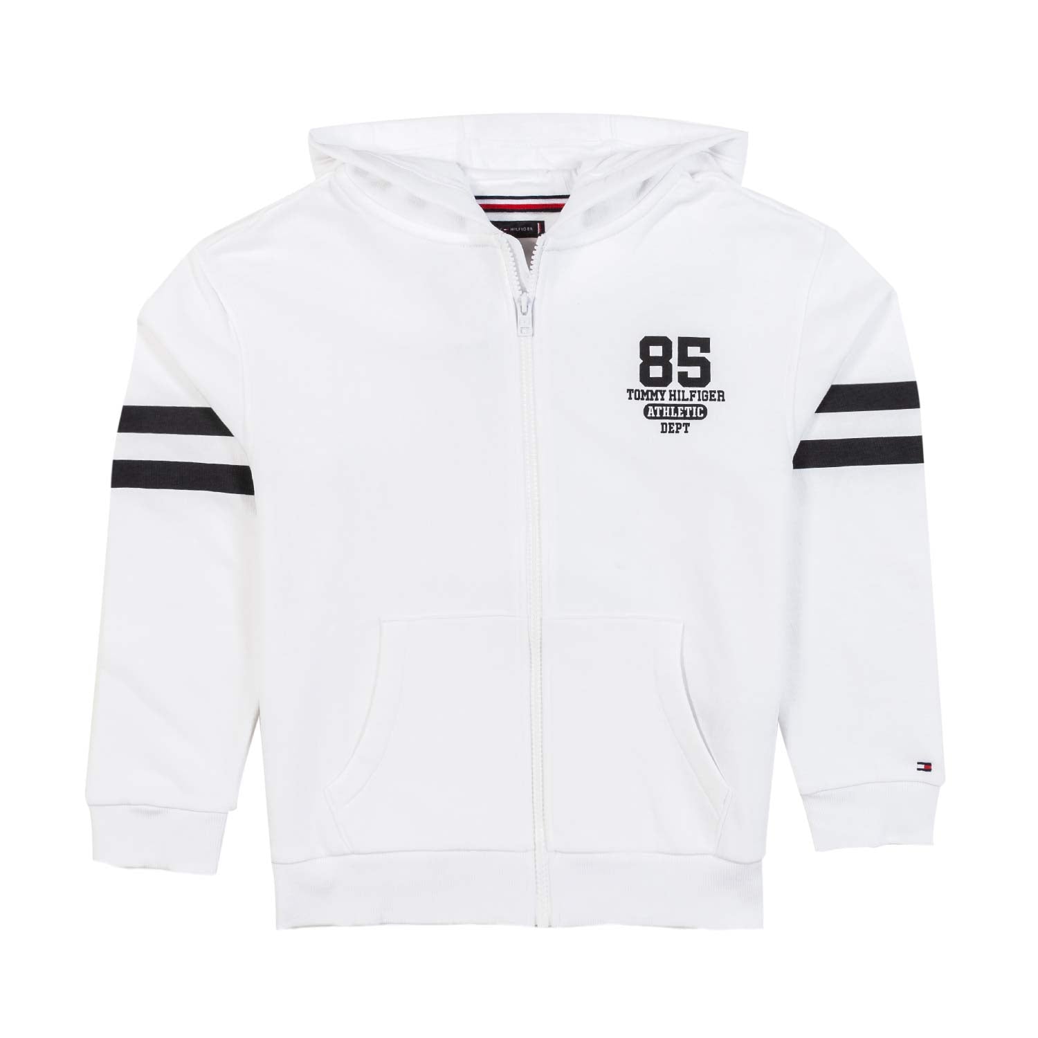 FELPA HOODIE BIANCA CON STAMPE NERE E ZIP - annameglio.com abbigliamento moda