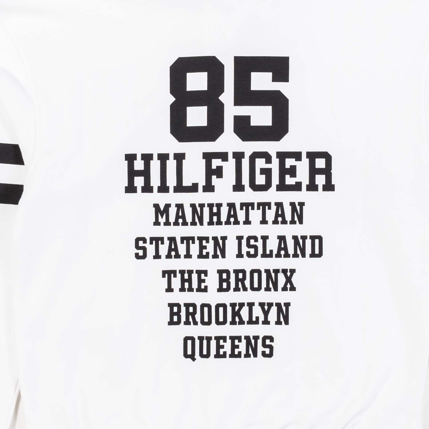 FELPA HOODIE BIANCA CON STAMPE NERE E ZIP - annameglio.com abbigliamento moda