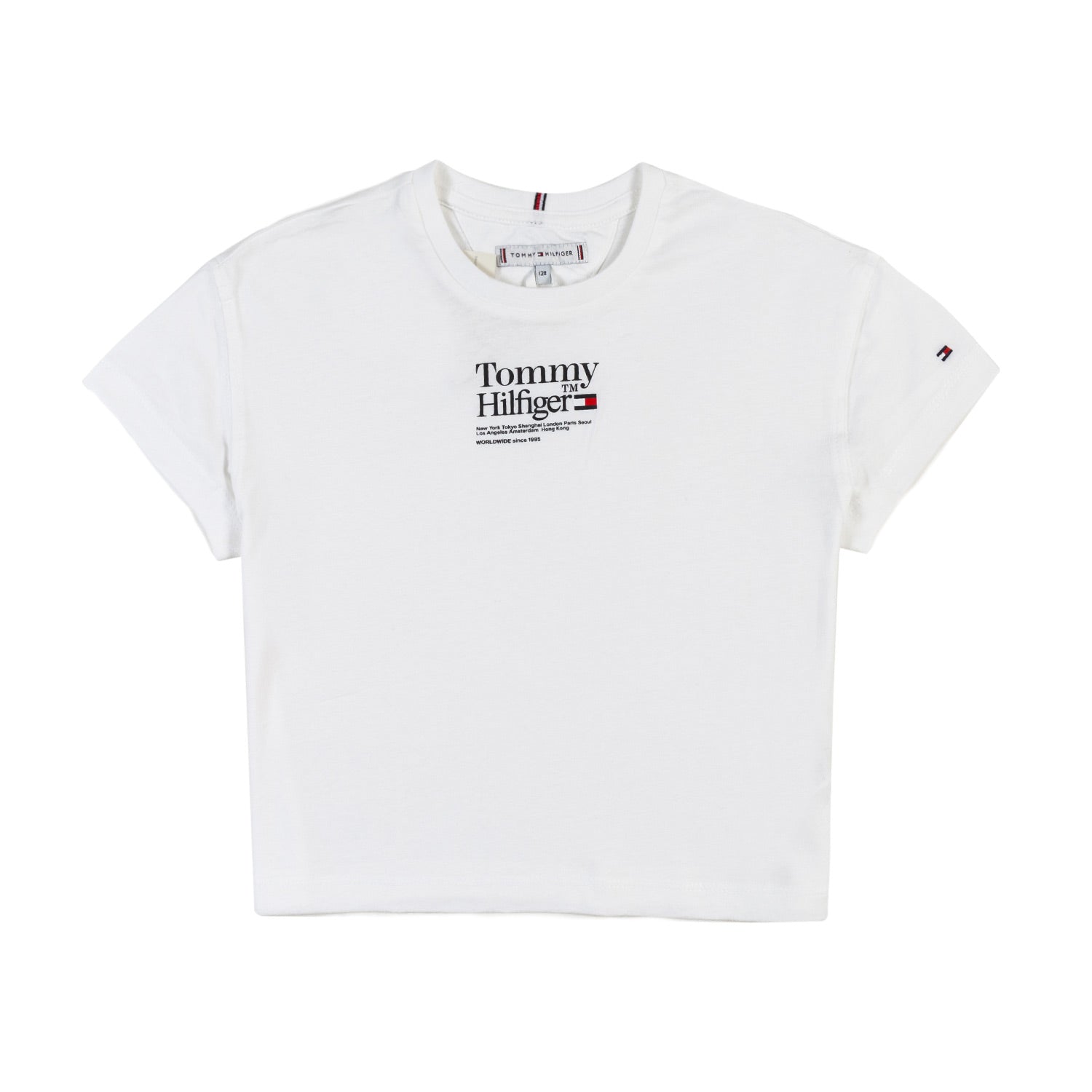 T-shirt crop bianca con logo - annameglio.com abbigliamento moda