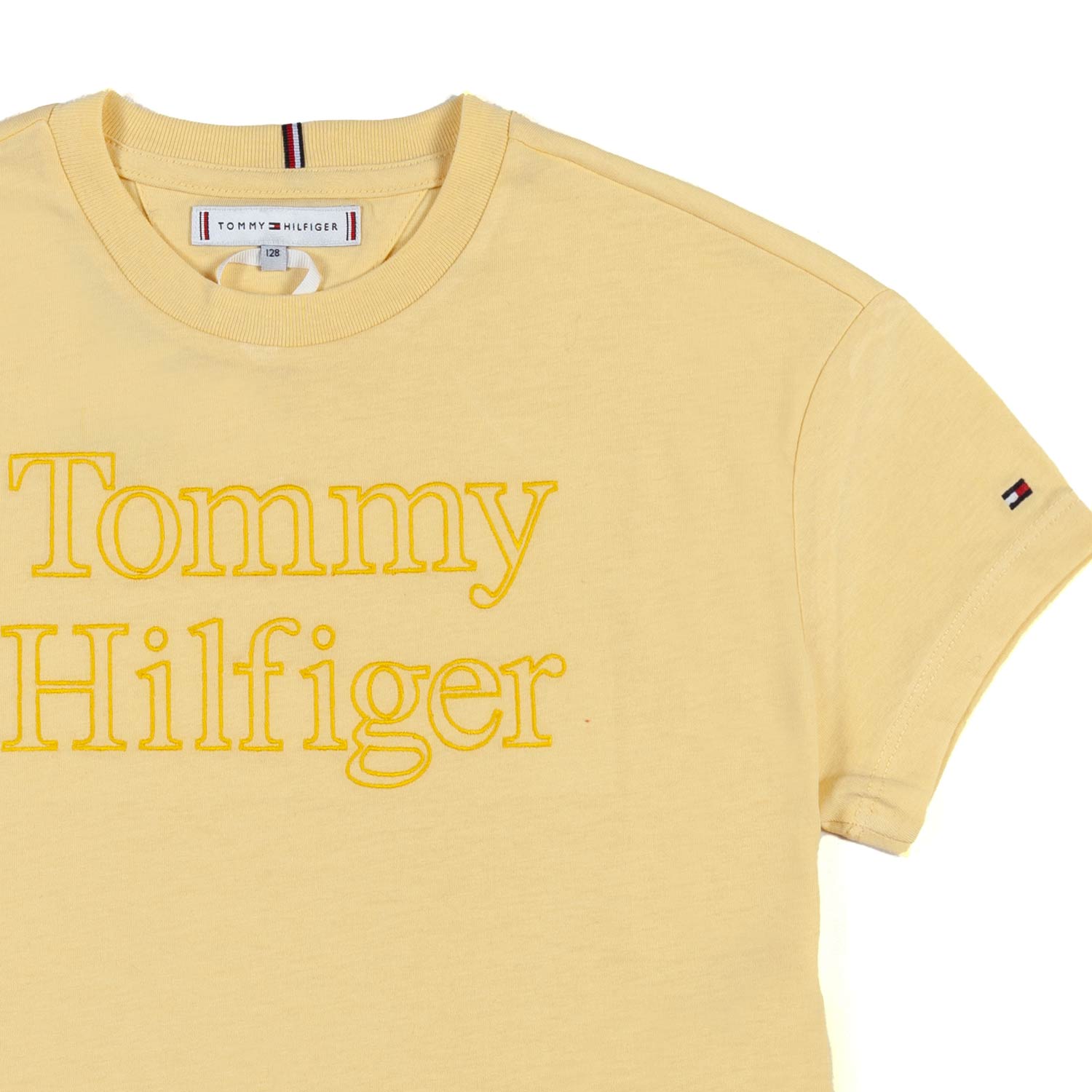 T-SHIRT CROP gialla CON LOGO RICAMATO - annameglio.com abbigliamento moda