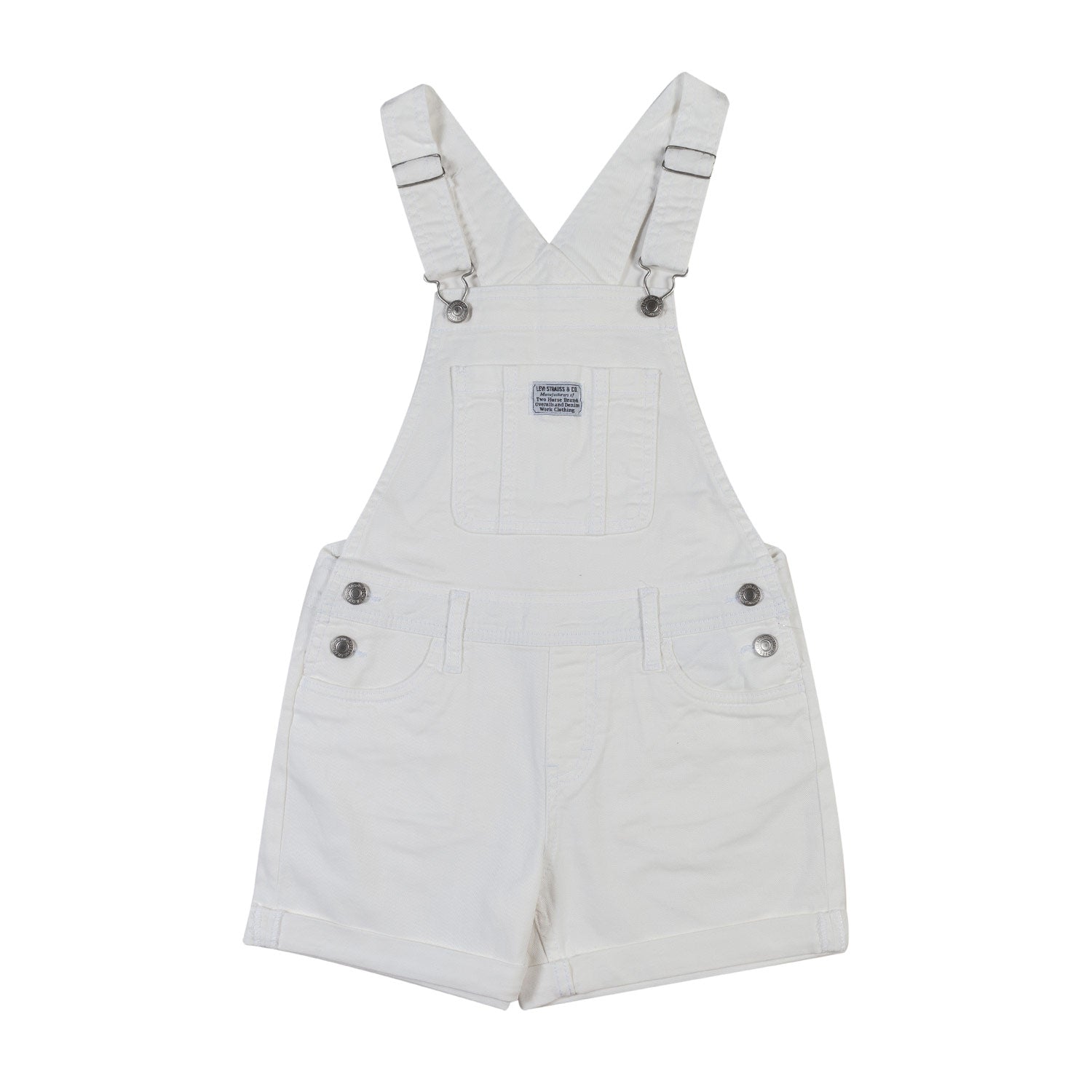 Salopette corta in denim bianco - annameglio.com abbigliamento moda