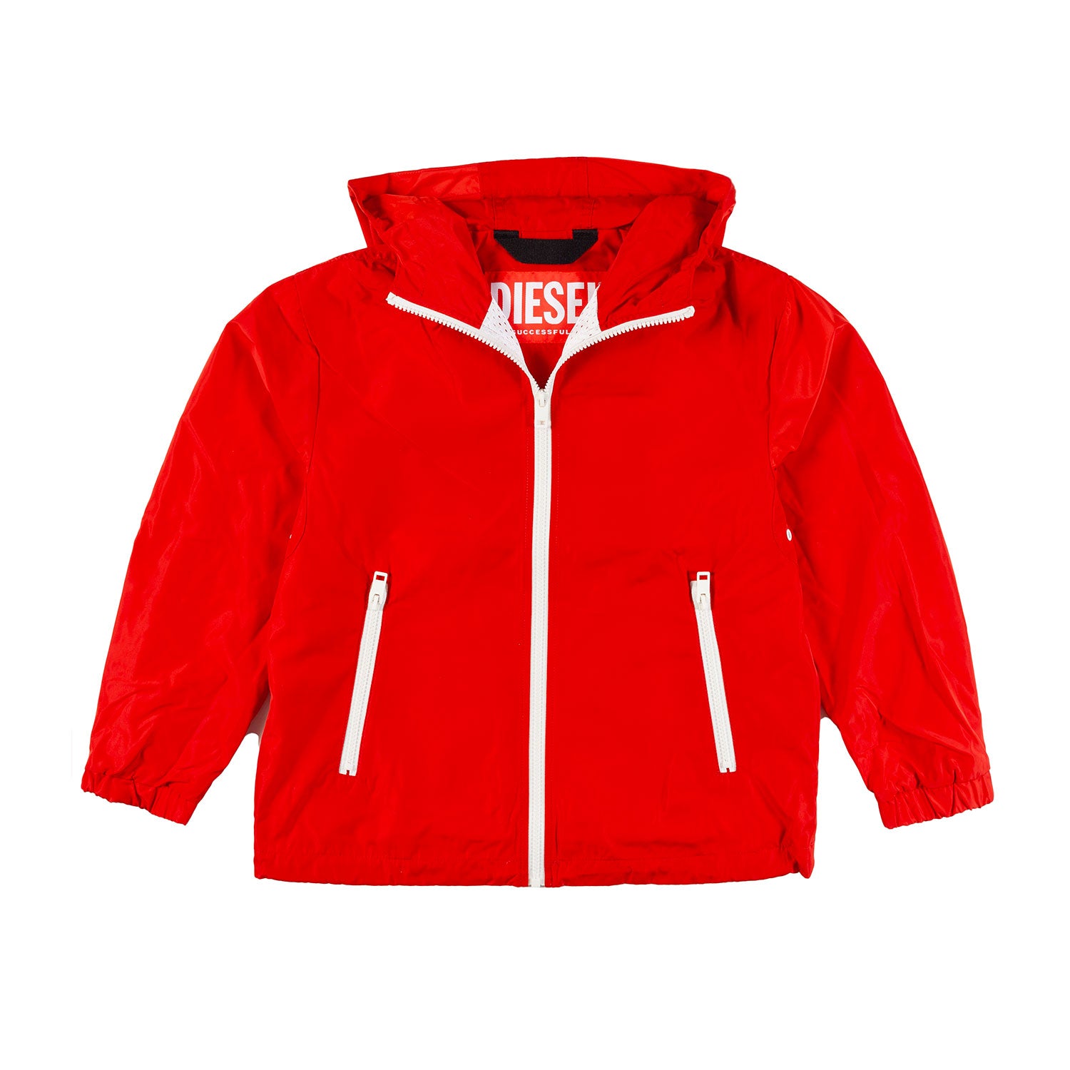 GIACCA A VENTO UNISEX ROSSA CON MAXI LOGO BIANCO - annameglio.com abbigliamento moda