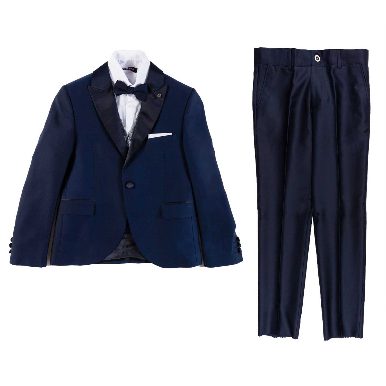 COMPLETO BLU CON GILET GRIGIO E CAMICIA BIANCA - annameglio.com abbigliamento moda