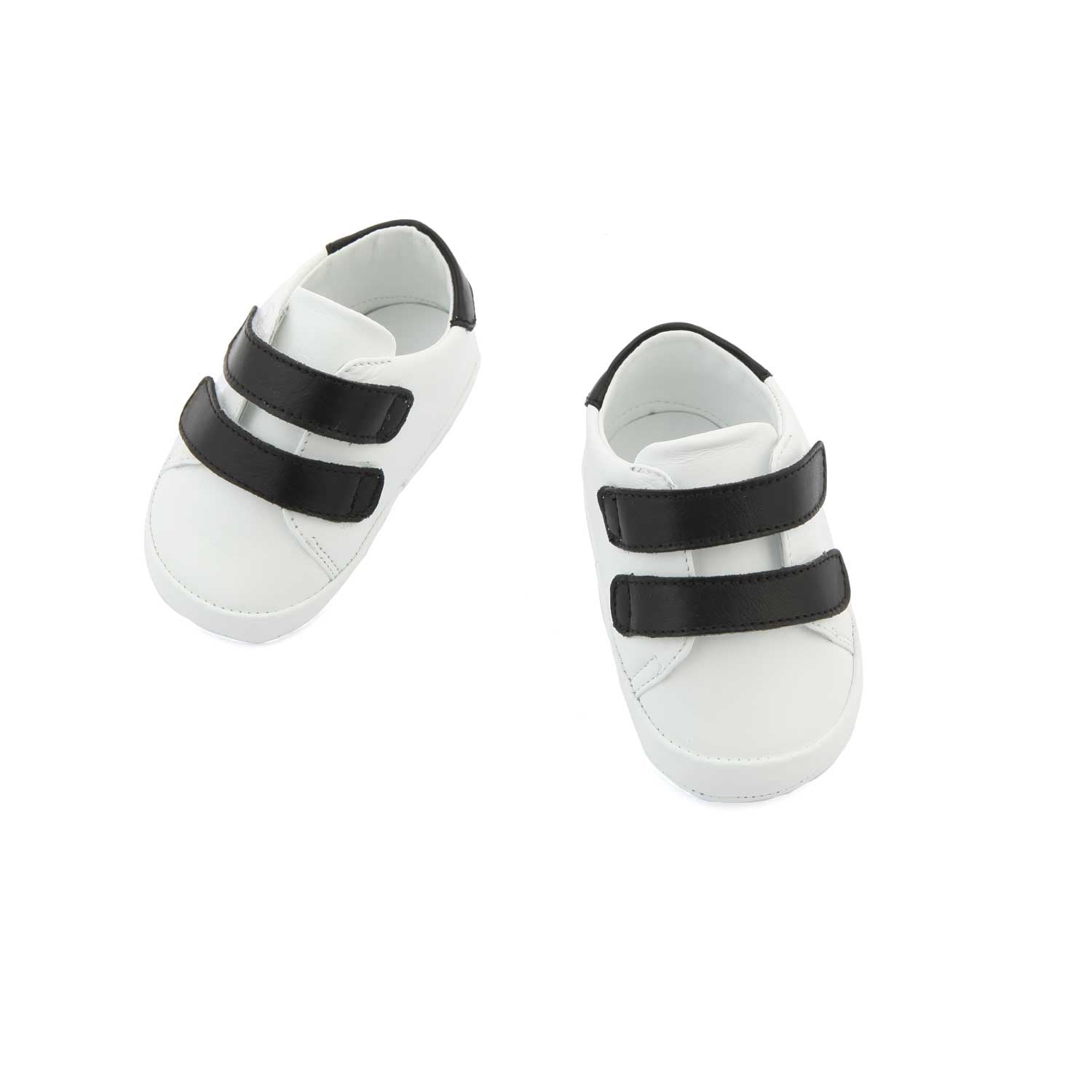 MINI SNEAKER UNISEX BIANCHE CON DETTAGLI NERI - annameglio.com abbigliamento moda