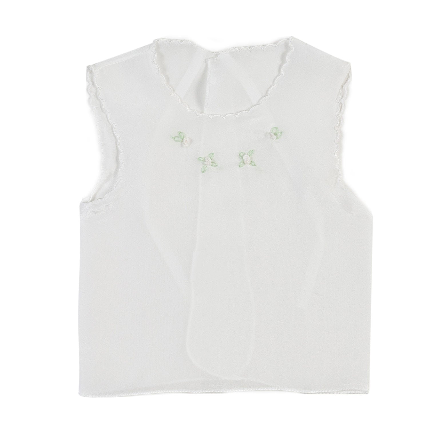 CAMICINO BIANCO PANNA CON FIORELLINI VERDI UNISEX - annameglio.com abbigliamento moda