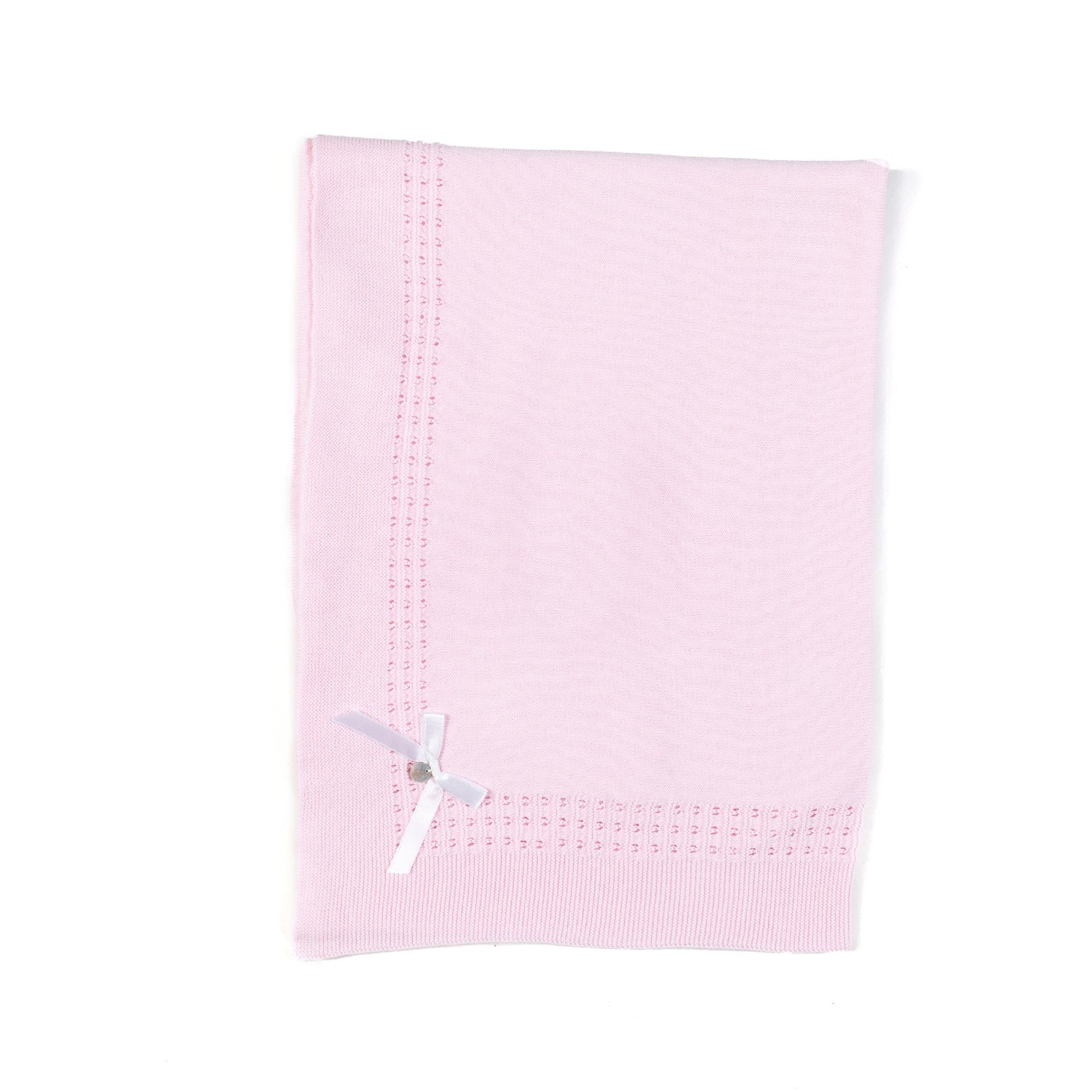 COPERTA TRICOT ROSA CON FIOCCHETTO NEONATA - annameglio.com abbigliamento moda