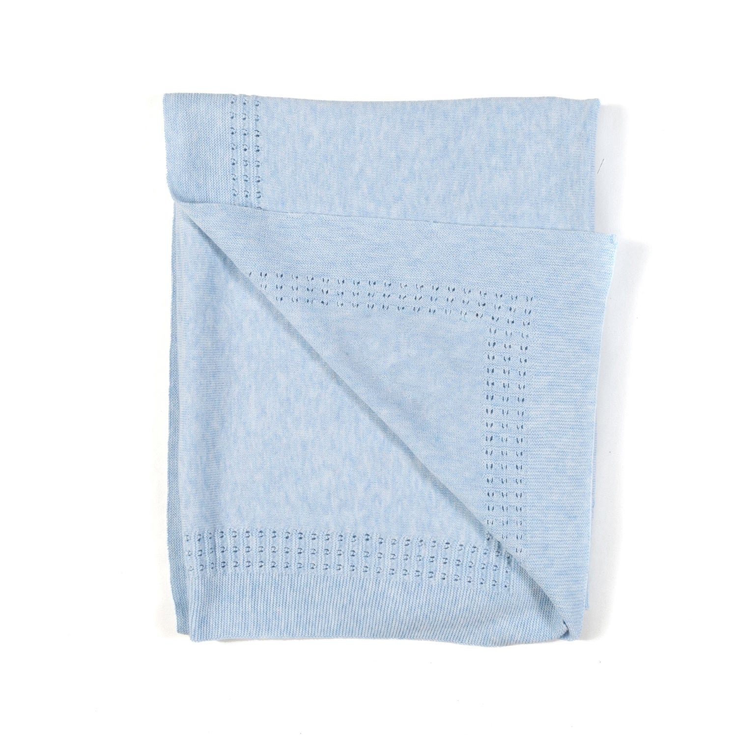 COPERTA TRICOT CELESTE CON FIOCCHETTO NEONATO - annameglio.com abbigliamento moda