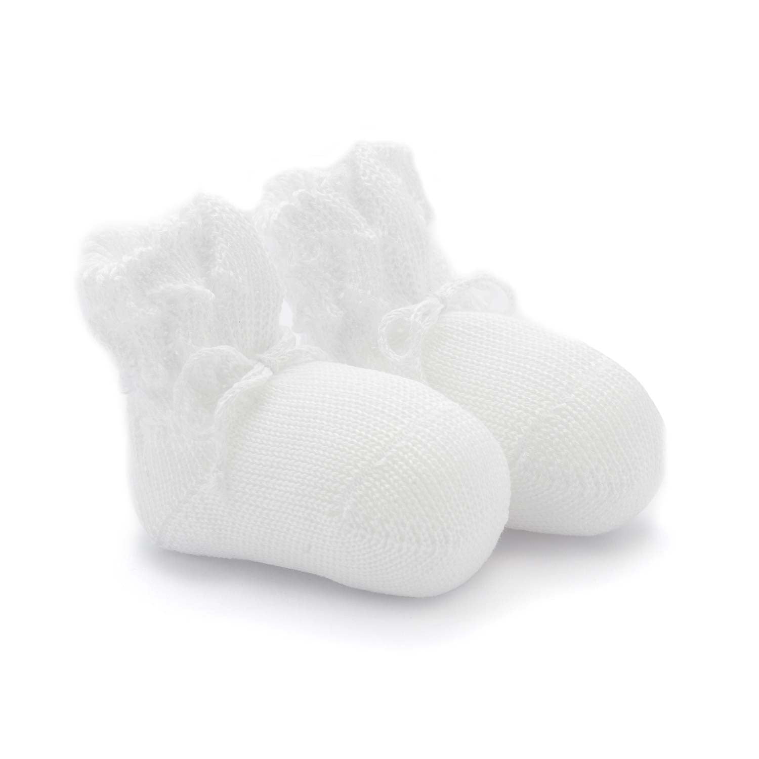 SCARPINA NASCITA IN TRICOT BIANCO UNISEX - annameglio.com abbigliamento moda