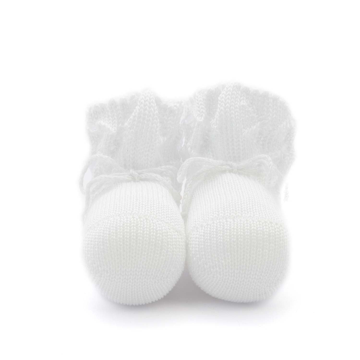 SCARPINA NASCITA IN TRICOT BIANCO UNISEX - annameglio.com abbigliamento moda