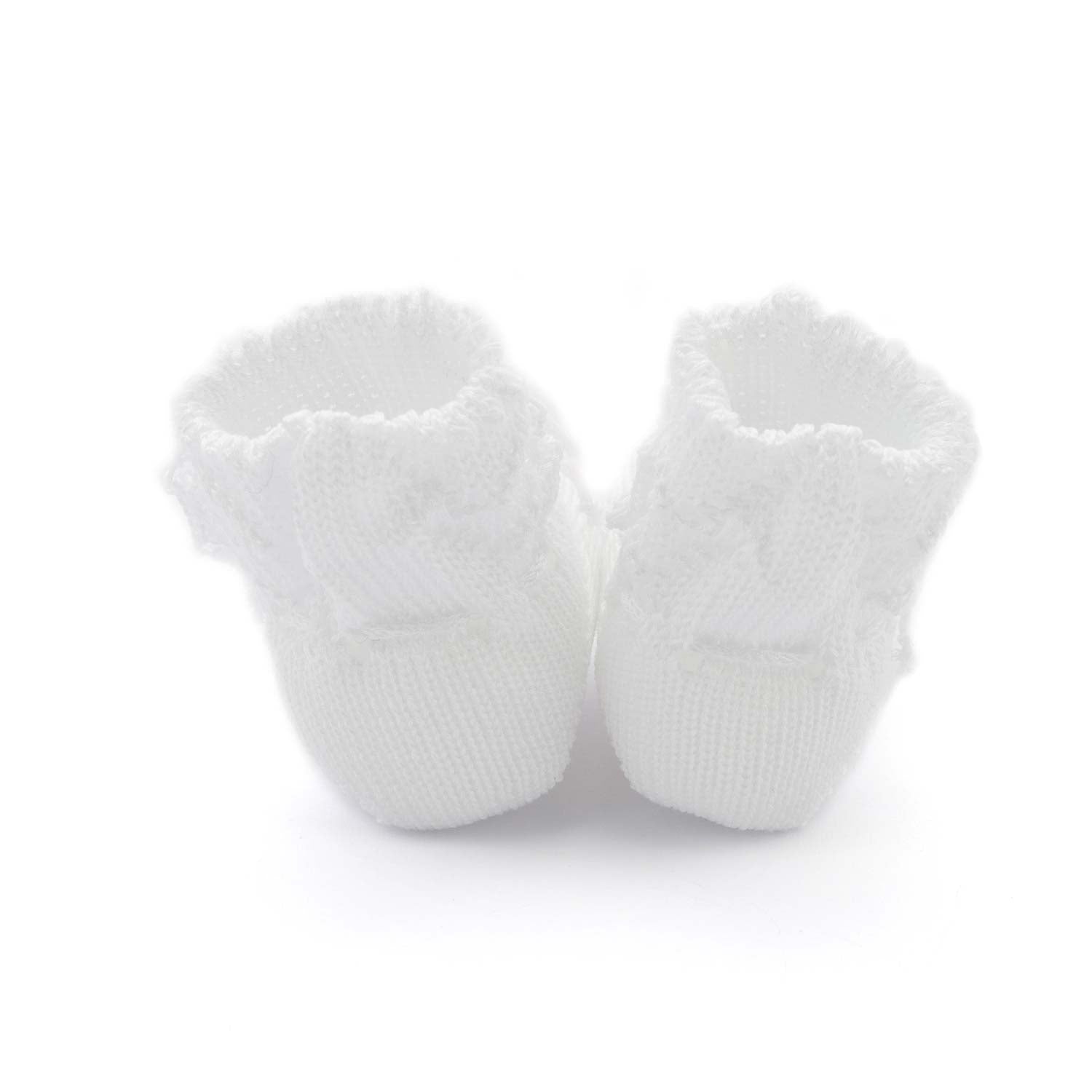 SCARPINA NASCITA IN TRICOT BIANCO UNISEX - annameglio.com abbigliamento moda