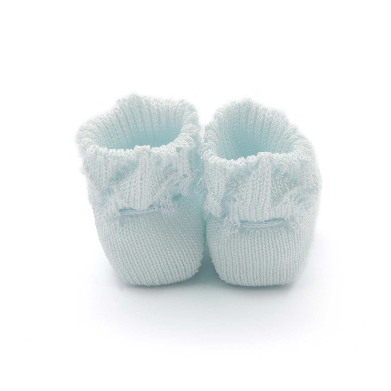 SCARPINA NASCITA IN TRICOT CELESTE NEONATO - annameglio.com abbigliamento moda