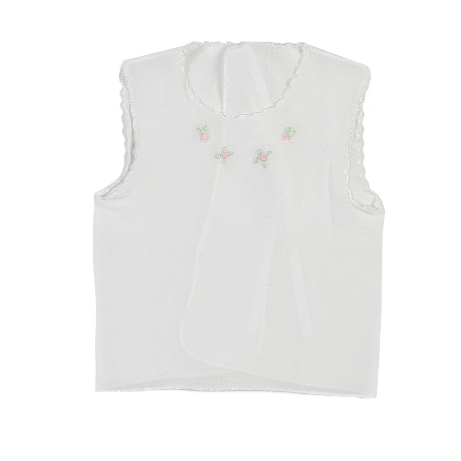 CAMICINO BIANCO PANNA CON FIORELLINI ROSA NEONATA - annameglio.com abbigliamento moda