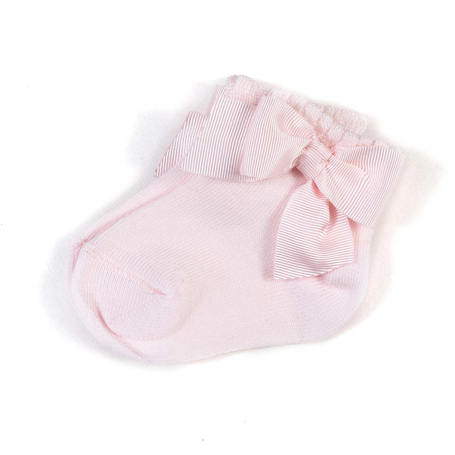 CALZA CORTA ROSA CON FIOCCO BIMBA E NEONATA - annameglio.com abbigliamento moda
