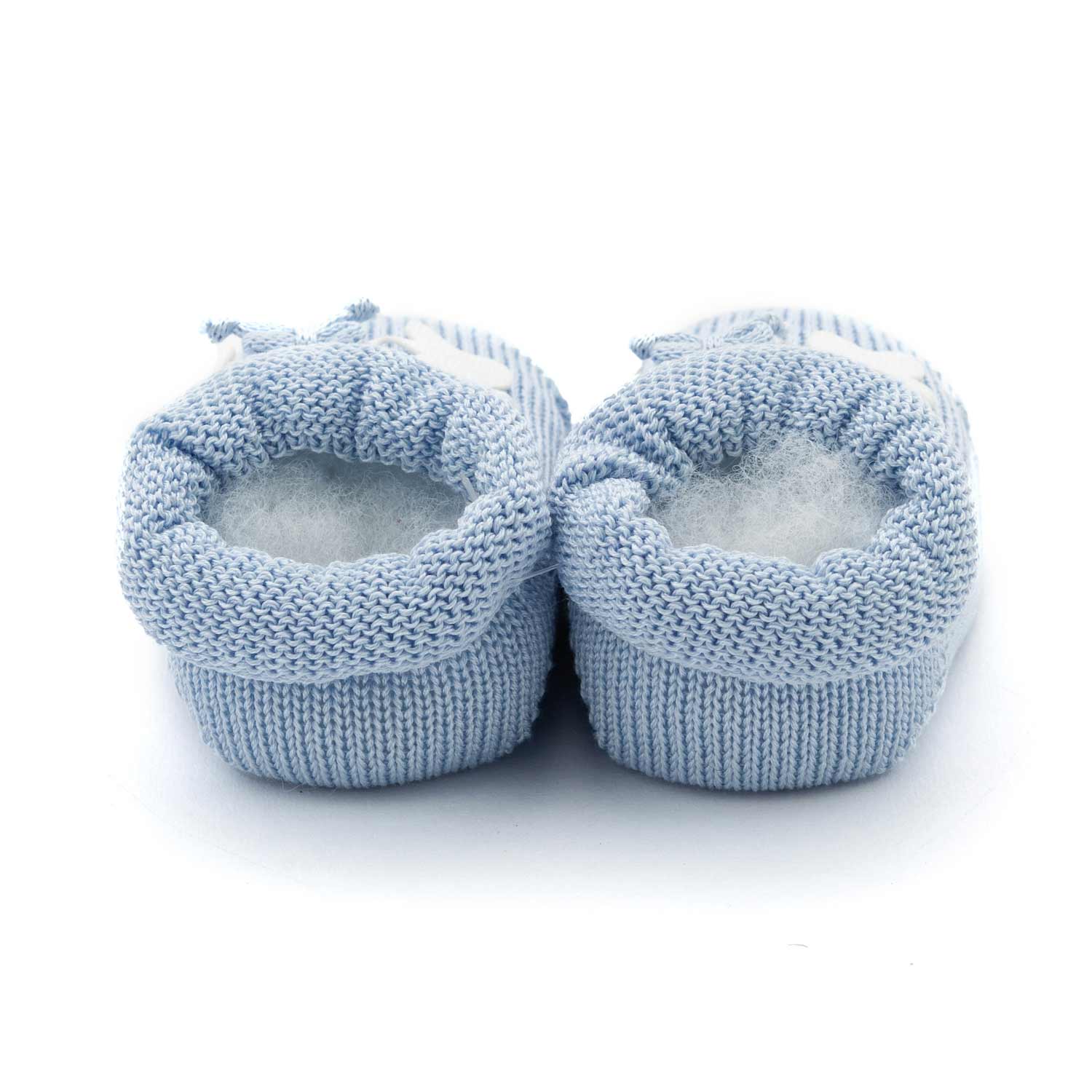 BABBUCCE TRICOT CELESTI CON ORSACCHIOTTI NEONATO - annameglio.com abbigliamento moda