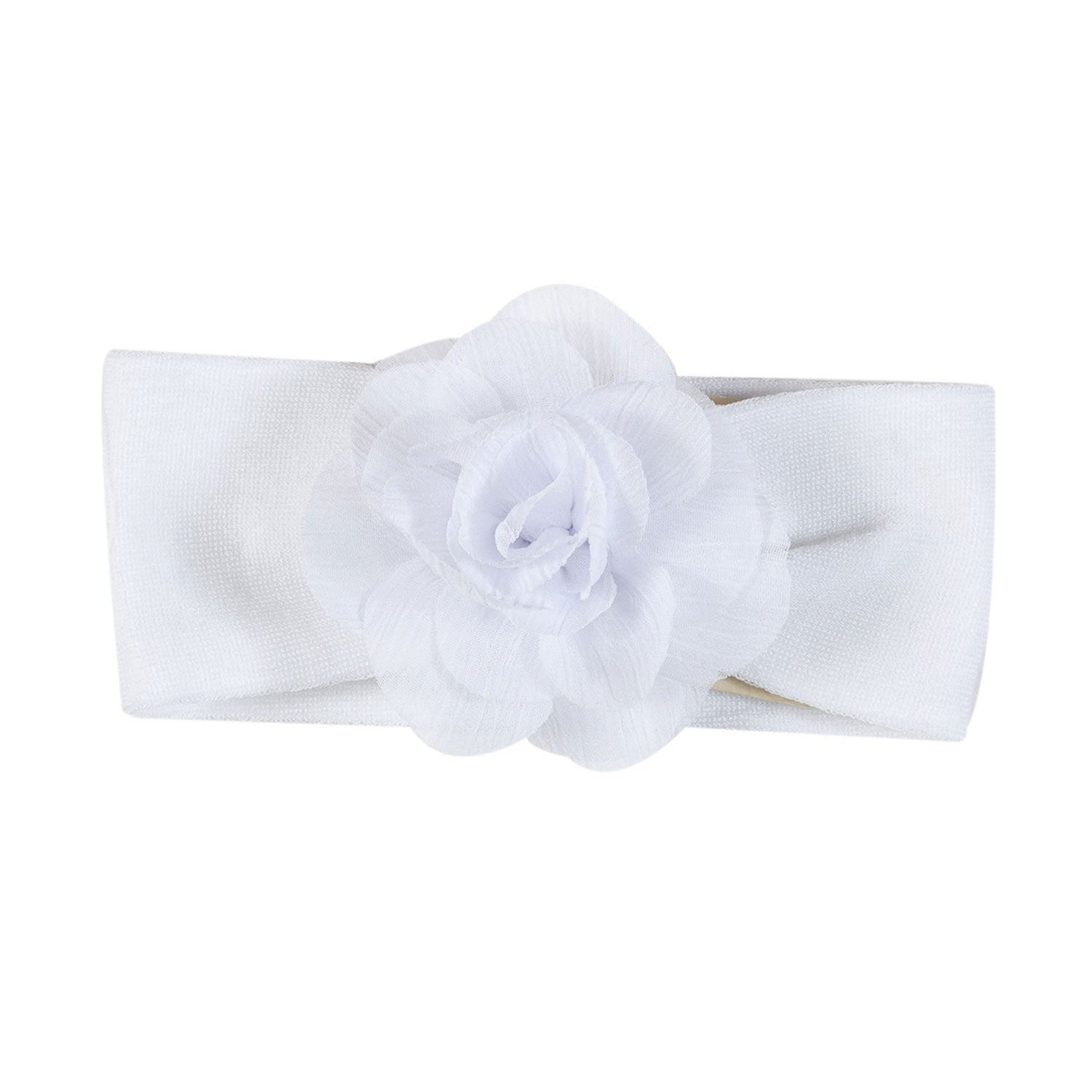 FASCIA CAPELLI BIANCA CON FIORE NEONATA - annameglio.com abbigliamento moda
