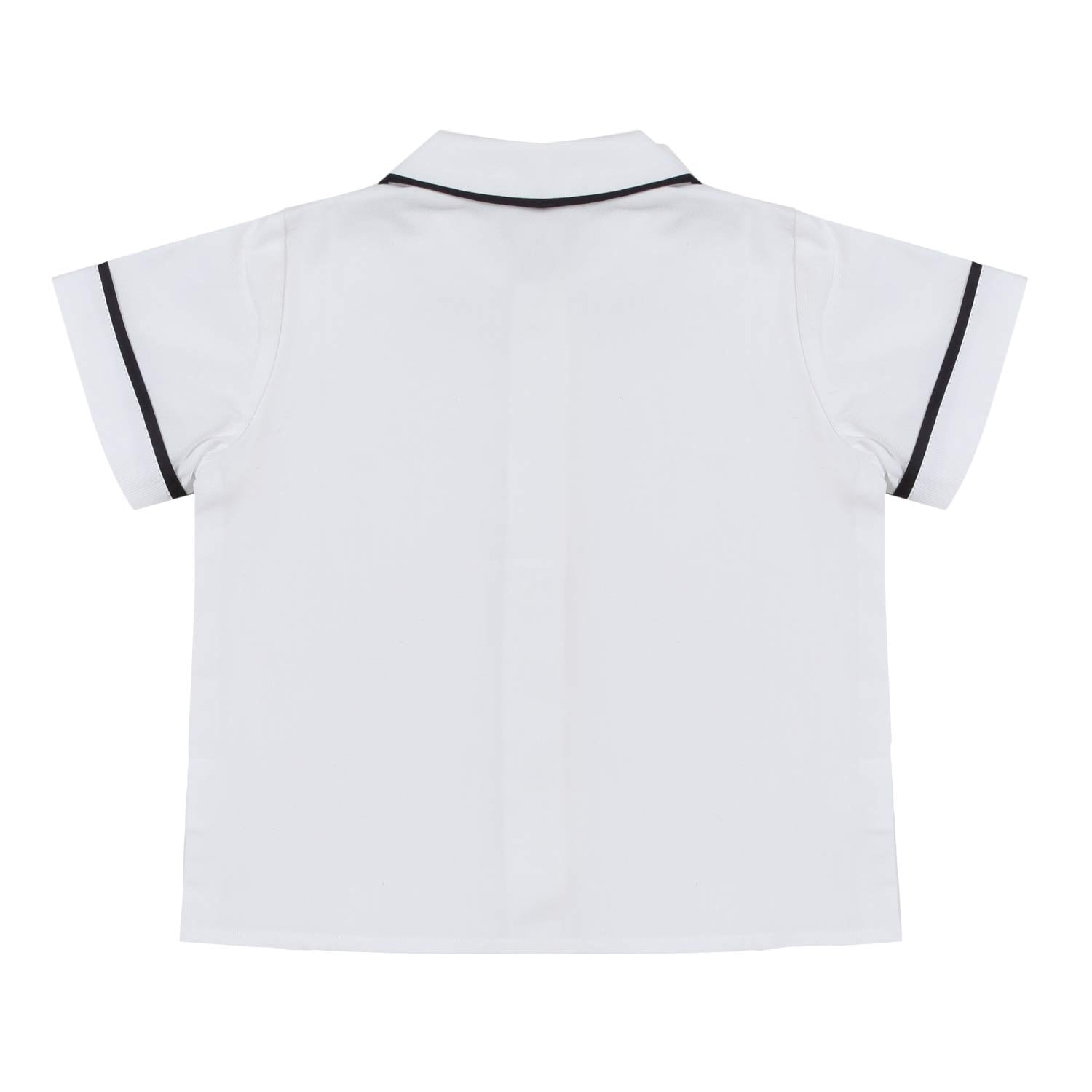 CAMICETTA BIANCA CON BORDI BLU BIMBO E NEONATO - annameglio.com abbigliamento moda