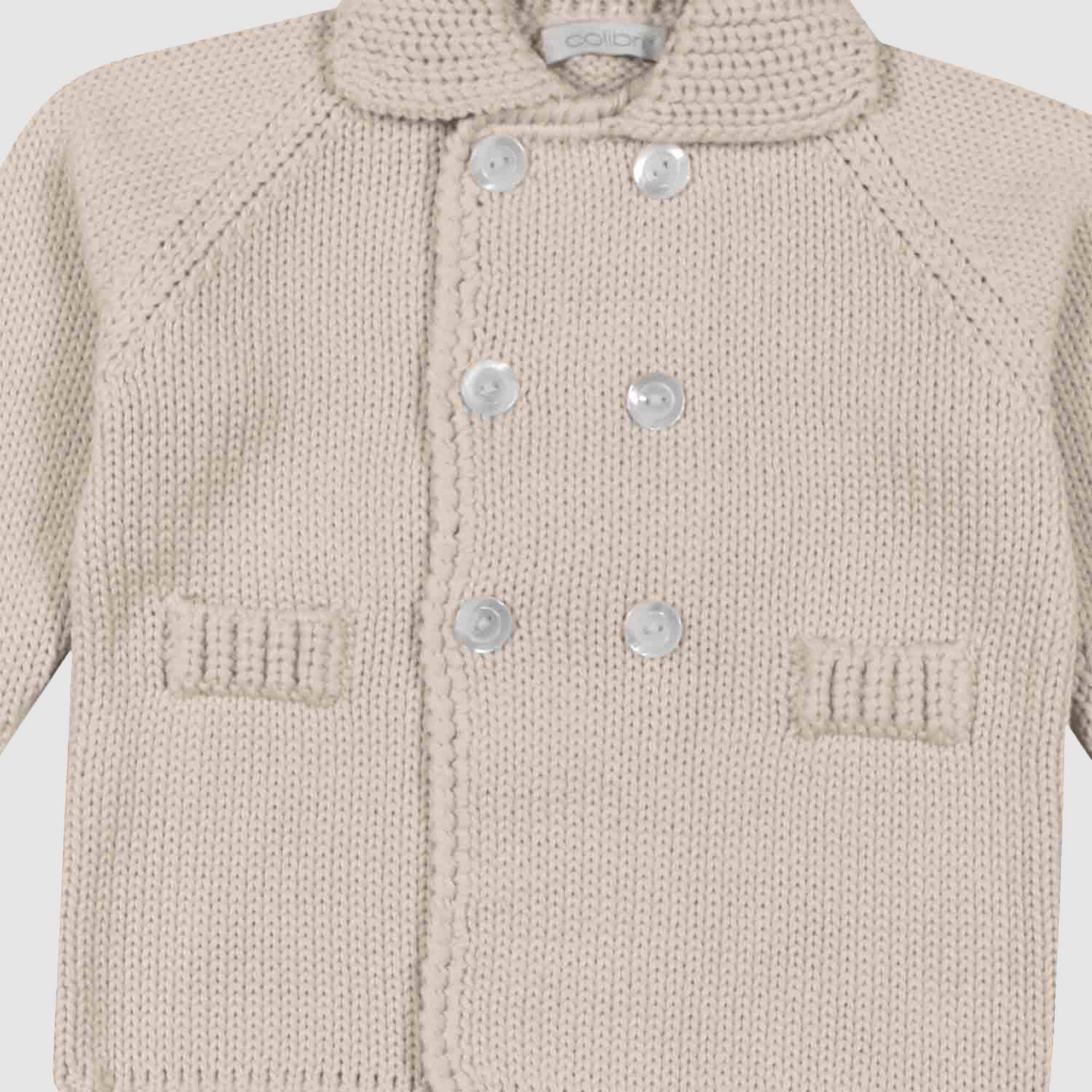 GIACCA COTONE A MAGLIA BEIGE CORDA NEONATO - annameglio.com abbigliamento moda