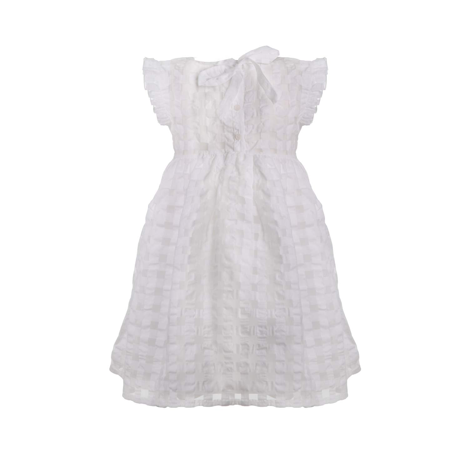 ABITO SEICENTO BIANCO IN ORGANZA CHECK BAMBINA - annameglio.com abbigliamento moda