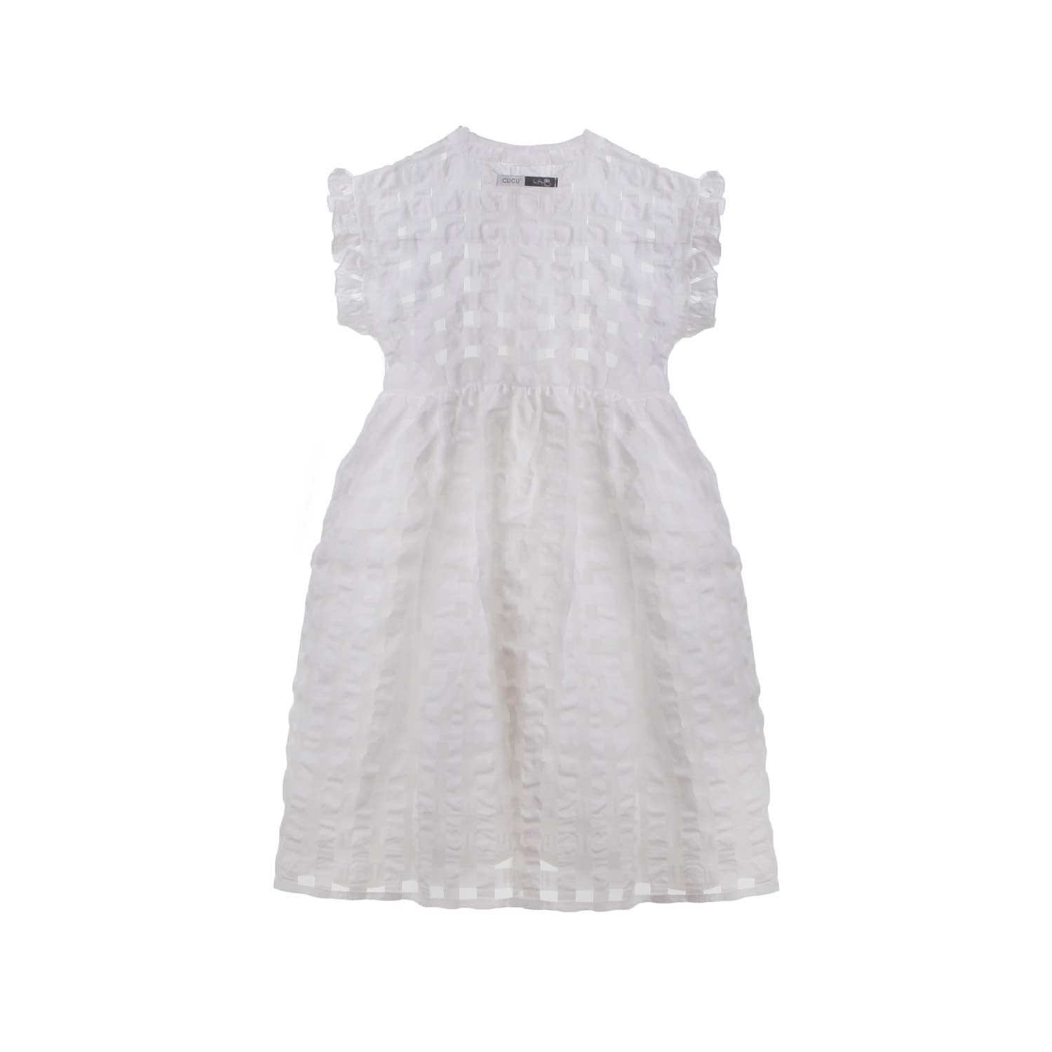 ABITO SEICENTO BIANCO IN ORGANZA CHECK BAMBINA - annameglio.com abbigliamento moda