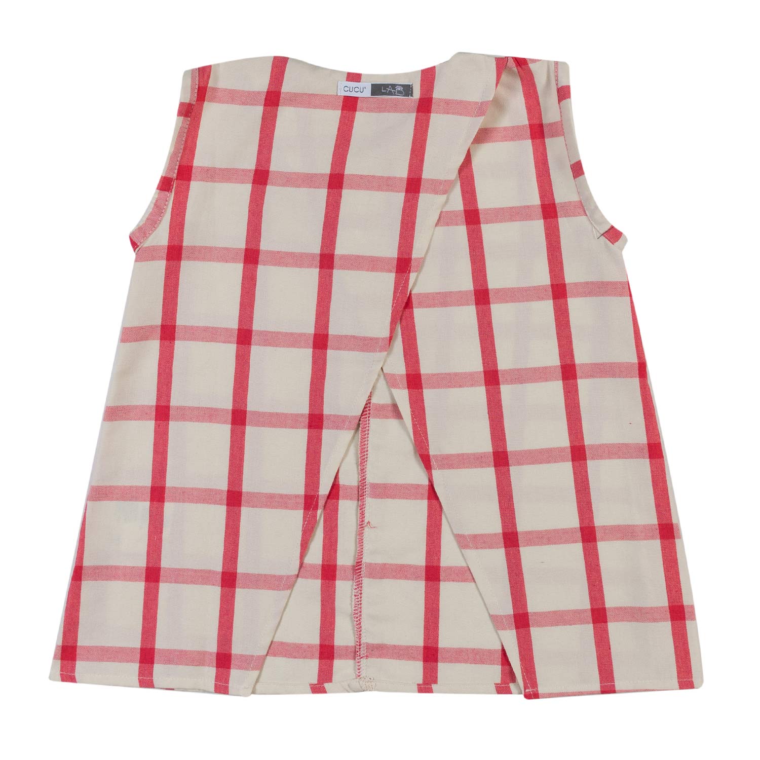 TOP CAMICETTA ECRU E ROSA A QUADRI BAMBINA - annameglio.com abbigliamento moda