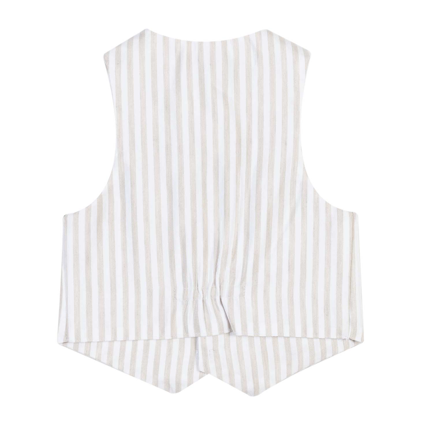 GILET RASO BEIGE E BIANCO A RIGHE NEONATO - annameglio.com abbigliamento moda
