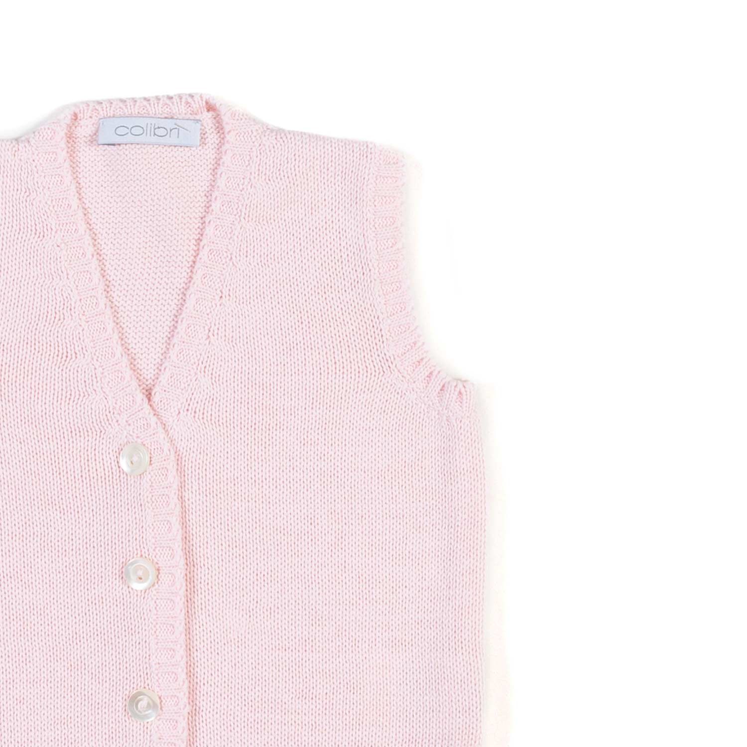 GILET COTONE A MAGLIA ROSA NEONATA - annameglio.com abbigliamento moda