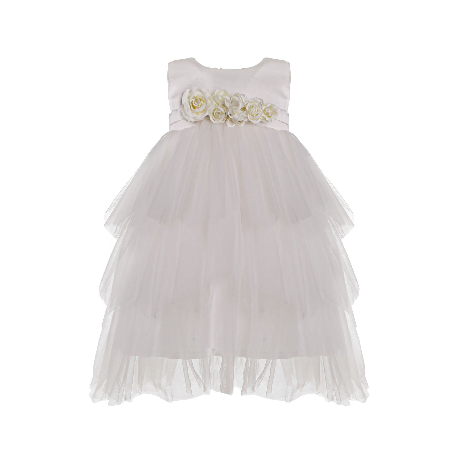 ABITO AVORIO IN TULLE A BALZE BIMBA E NEONATA - annameglio.com abbigliamento moda