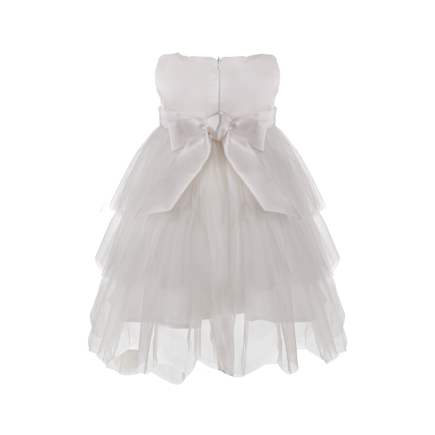 ABITO AVORIO IN TULLE A BALZE BIMBA E NEONATA - annameglio.com abbigliamento moda