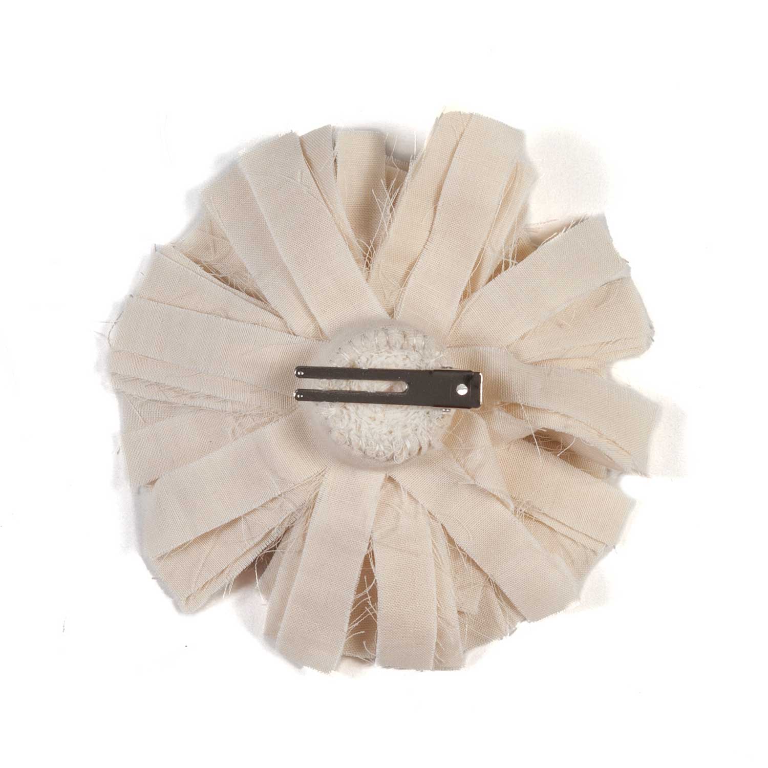 FERMAGLIO A FIORE ECRU BAMBINA - annameglio.com abbigliamento moda