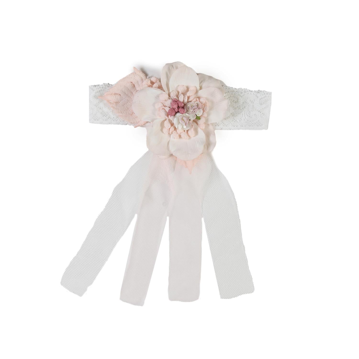 CORONA FLOREALE ROSA PALLIDO E BIANCO - annameglio.com abbigliamento moda