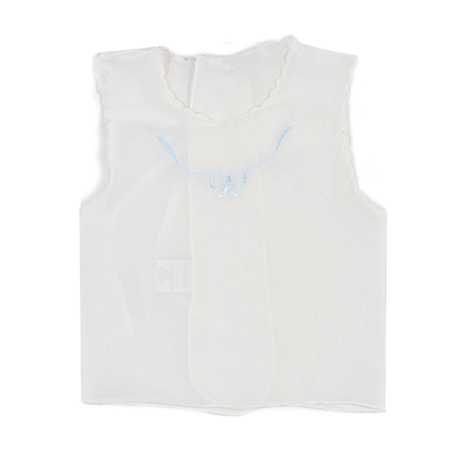 CAMICINO BIANCO PANNA CON RICAMO CELESTE NEONATO - annameglio.com abbigliamento moda