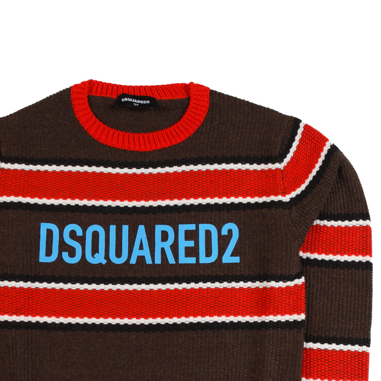 Maglione marrone a strisce rosse Bambino e Ragazzo - annameglio.com abbigliamento moda