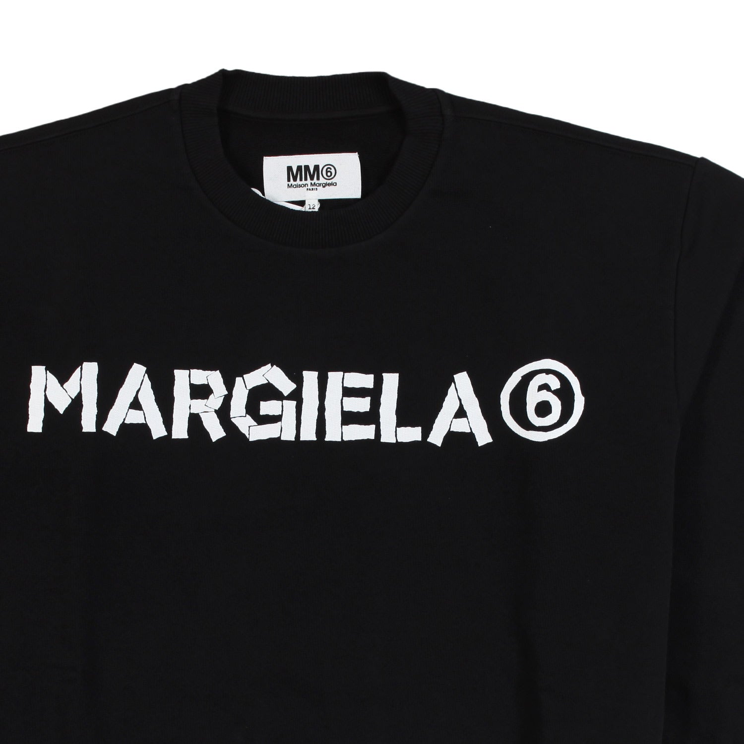 Felpa MM6 nera con logo bianco Bambina e Ragazza - annameglio.com abbigliamento moda