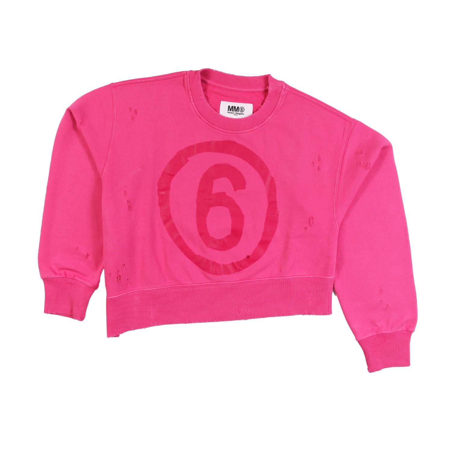 Felpa cropped MM6 fucsia Bambina e Ragazza - annameglio.com abbigliamento moda