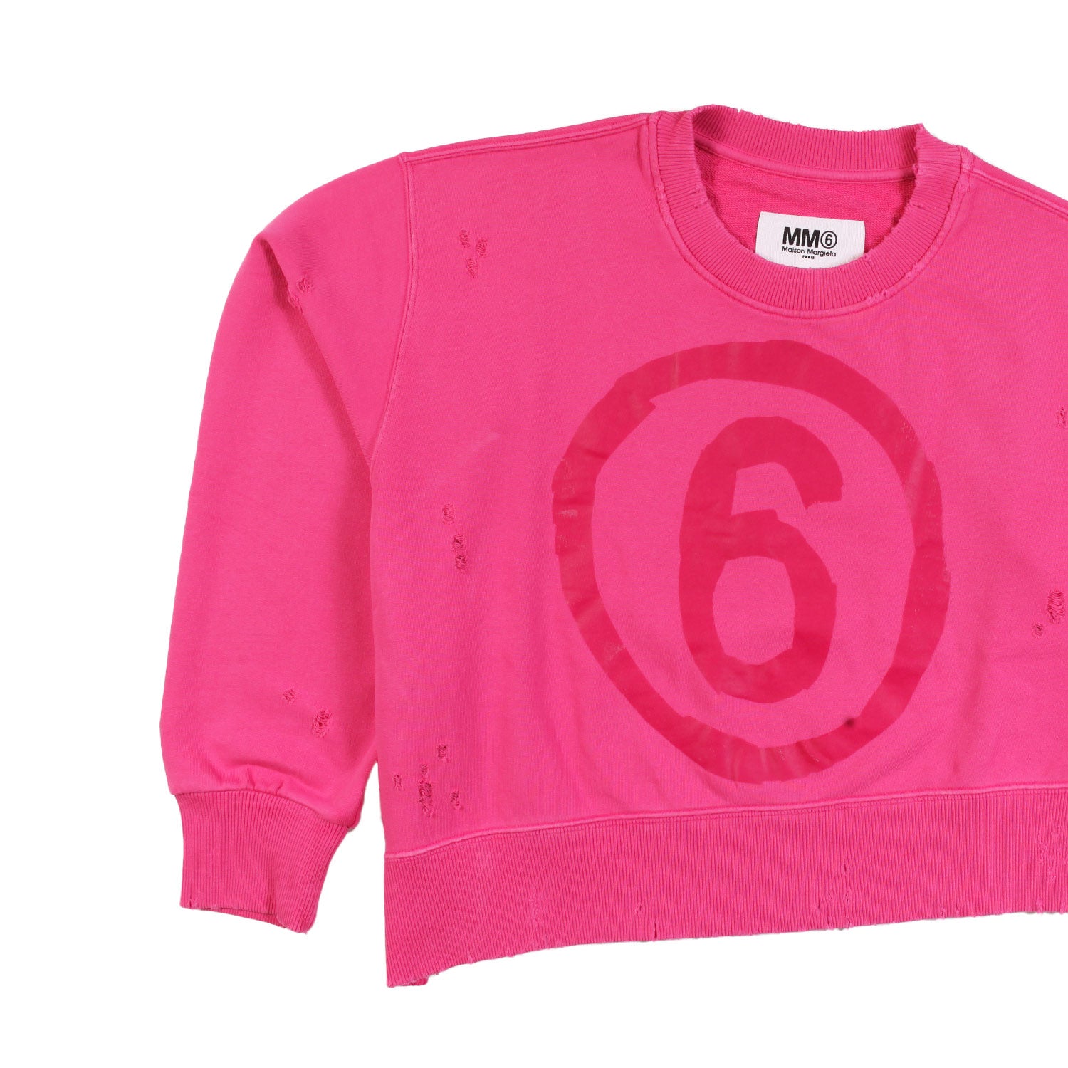 Felpa cropped MM6 fucsia Bambina e Ragazza - annameglio.com abbigliamento moda