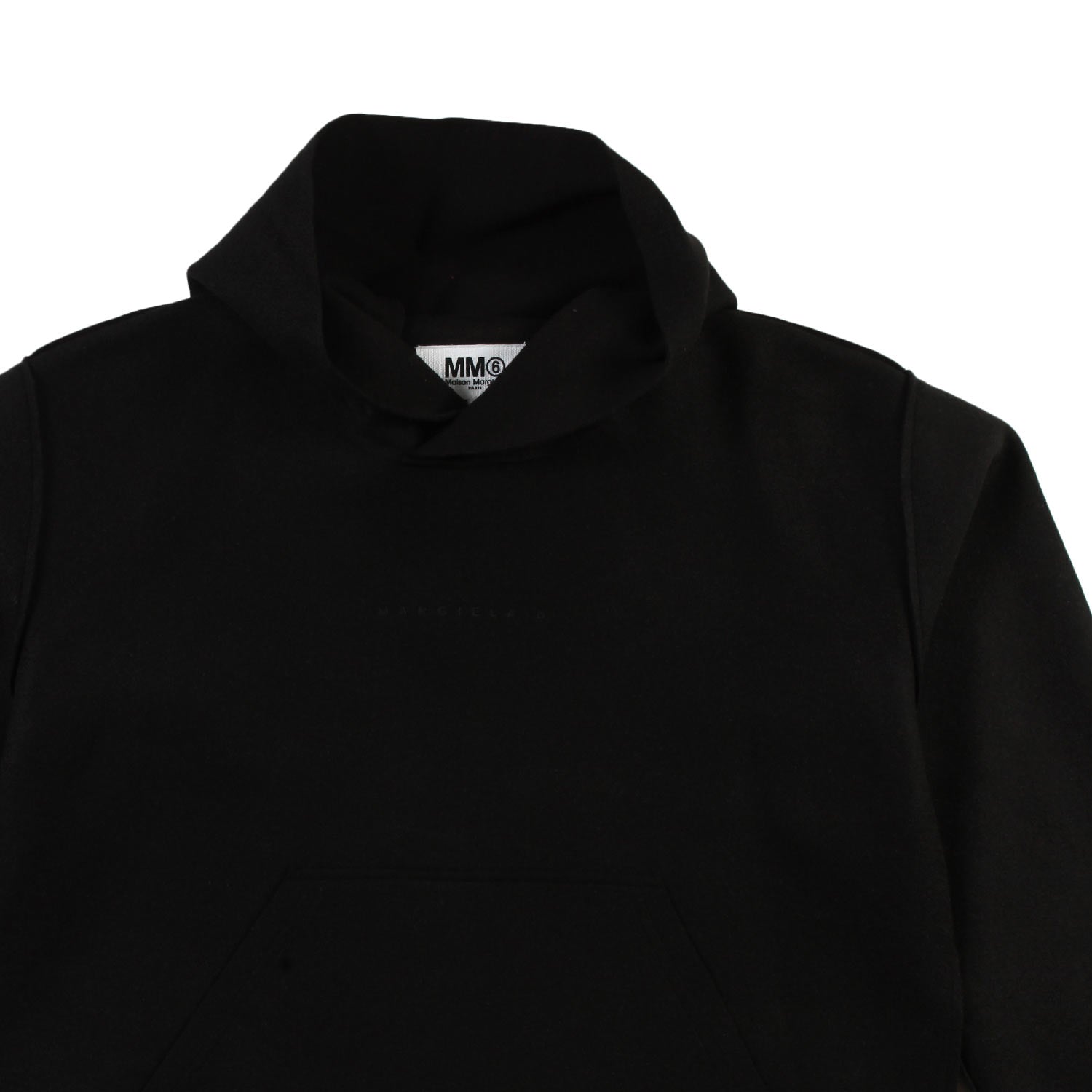 Maxi felpa hoodie MM6 nera bambina e ragazza - annameglio.com abbigliamento moda