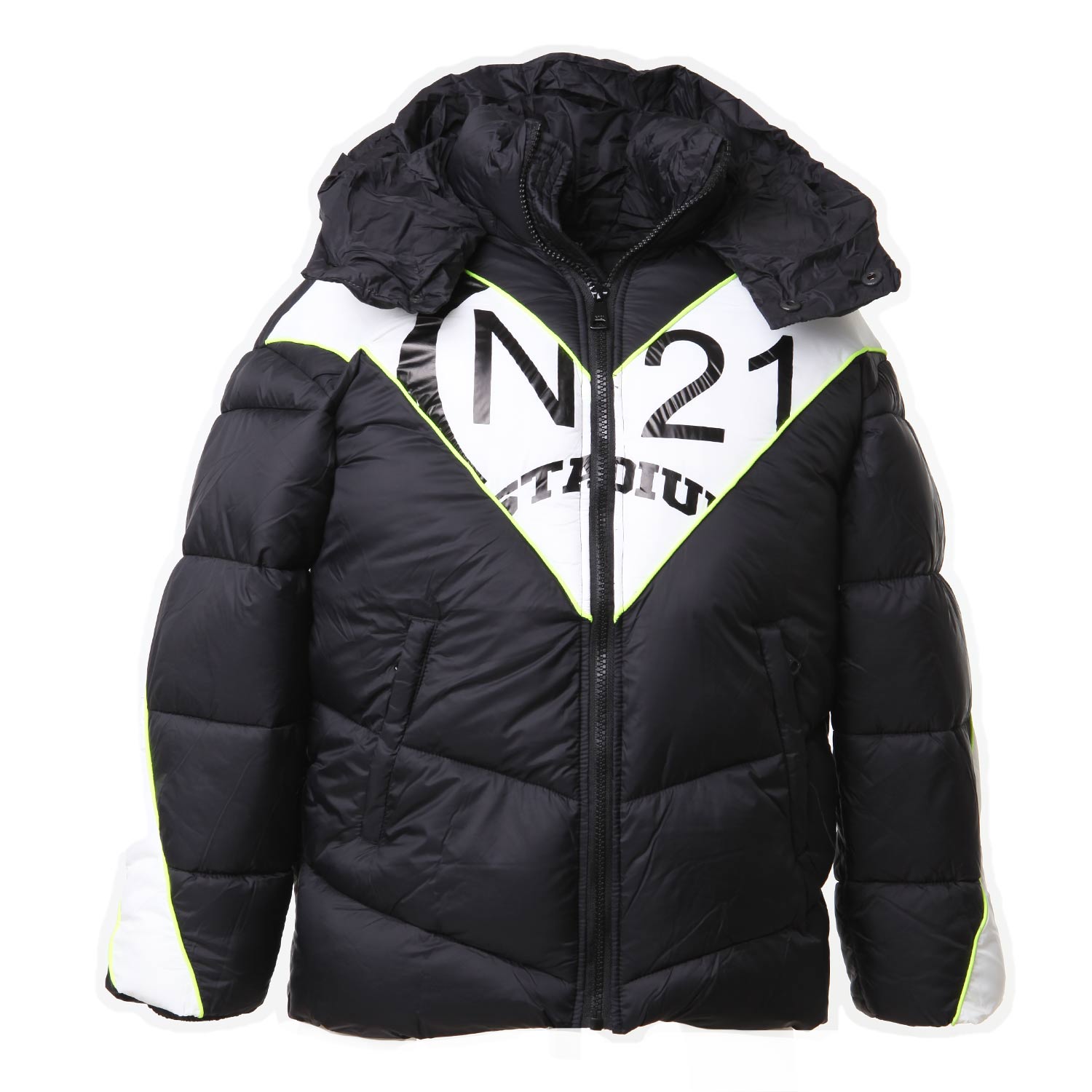 Giubbotto N21 nero, bianco e giallo fluo - annameglio.com abbigliamento moda