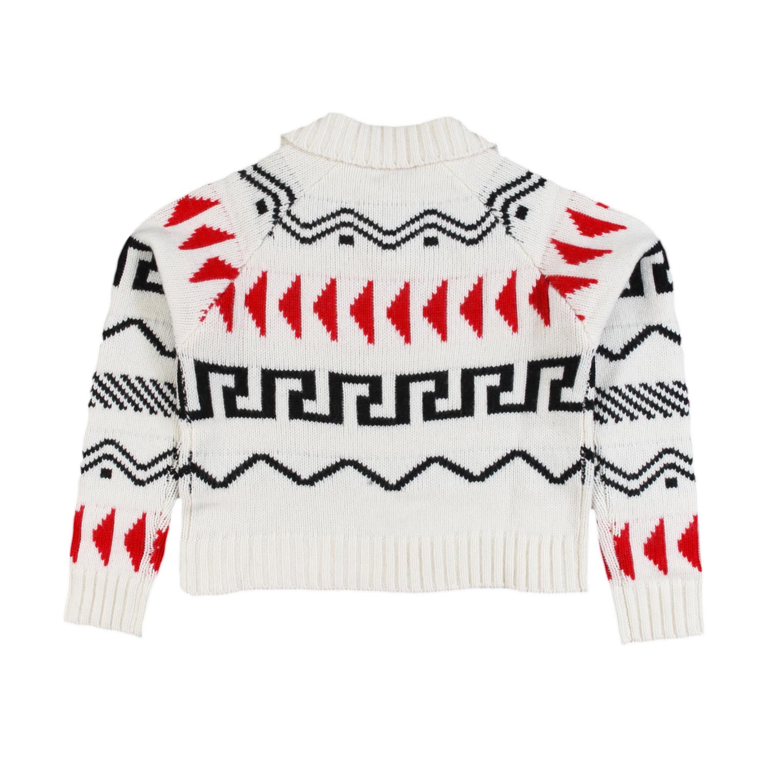 Maglione N21 panna con grafiche rosse e nere - annameglio.com abbigliamento moda