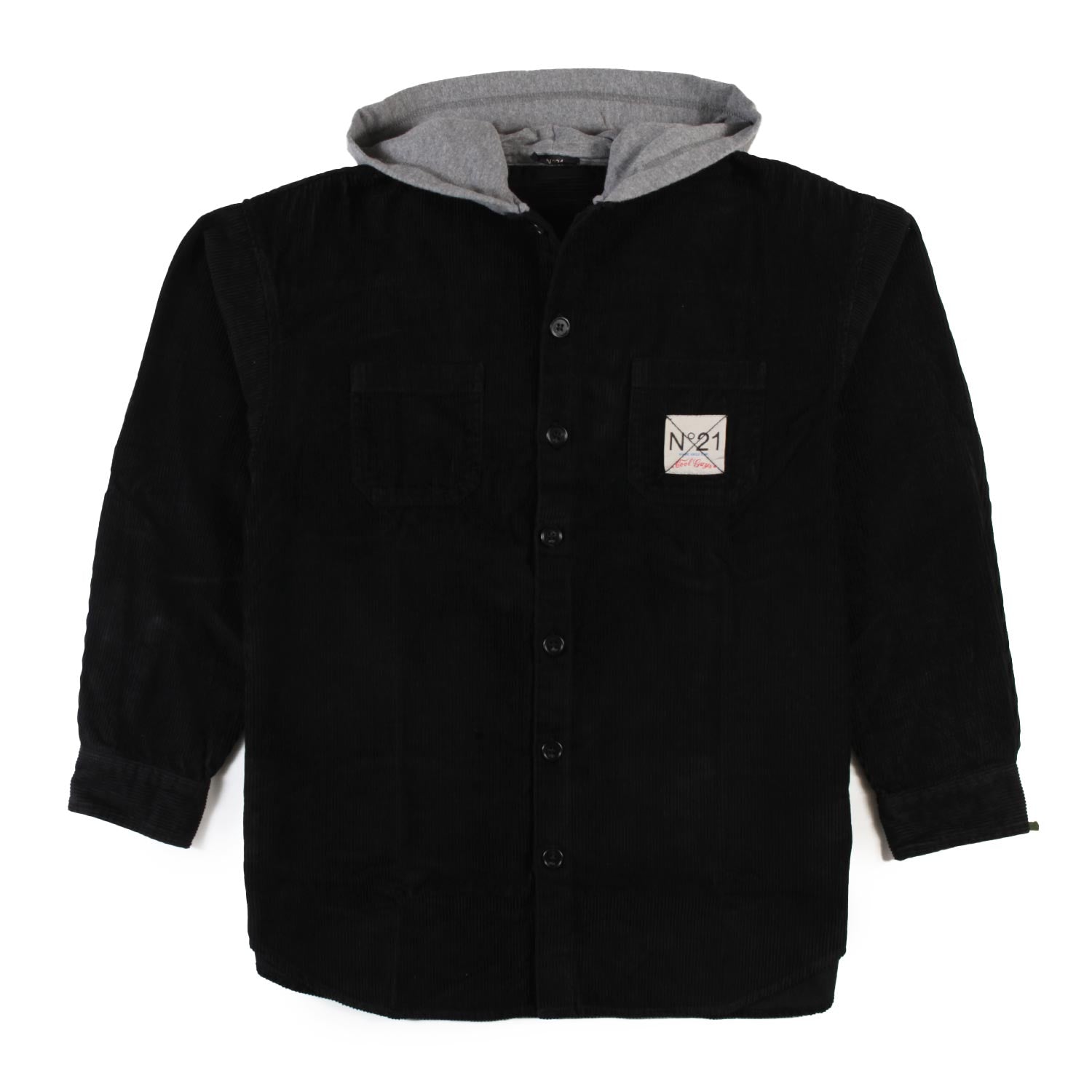 Giacca camicia corduroy N21 nera con cappuccio - annameglio.com abbigliamento moda