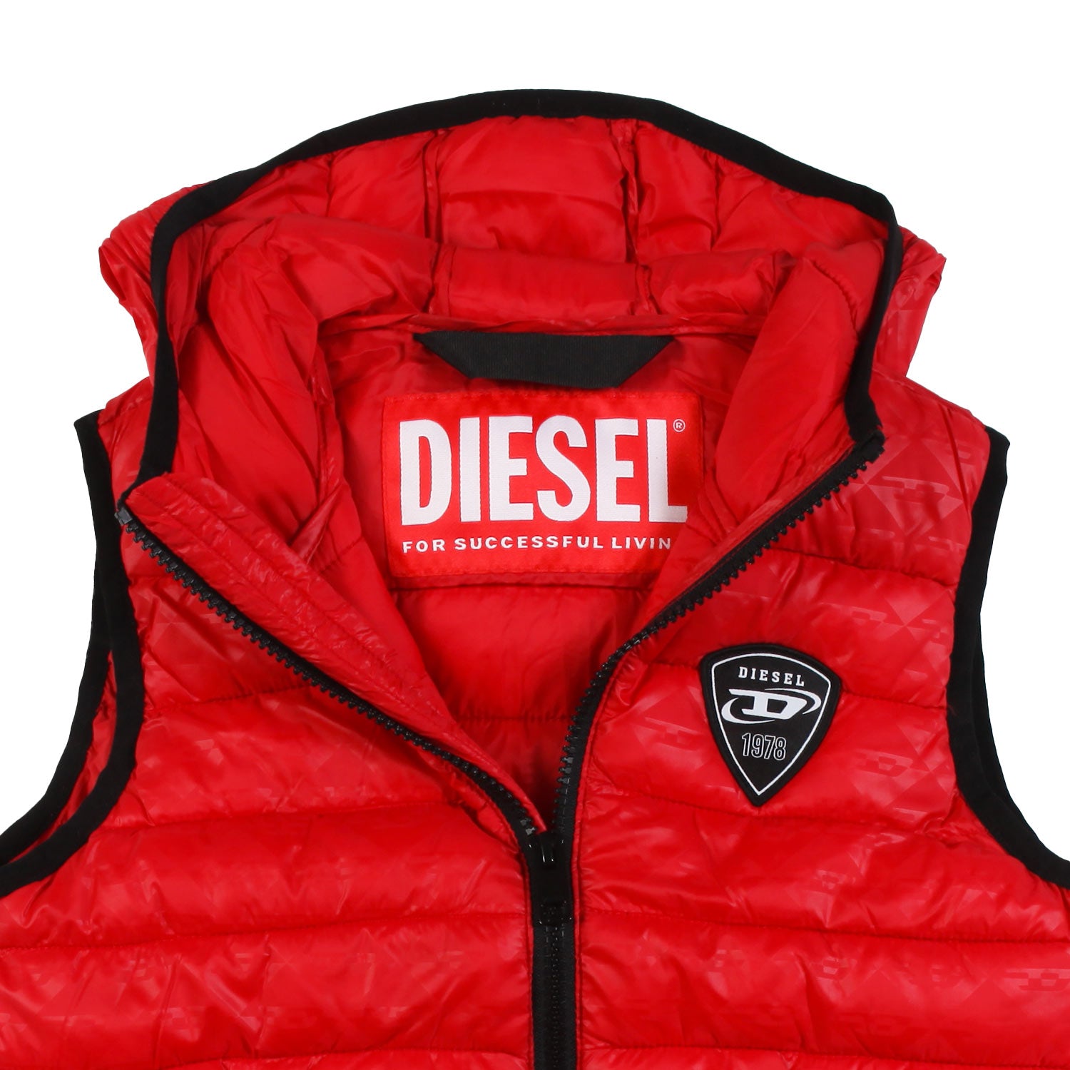 Gilet Diesel Jakop rosso e nero unisex - annameglio.com abbigliamento moda