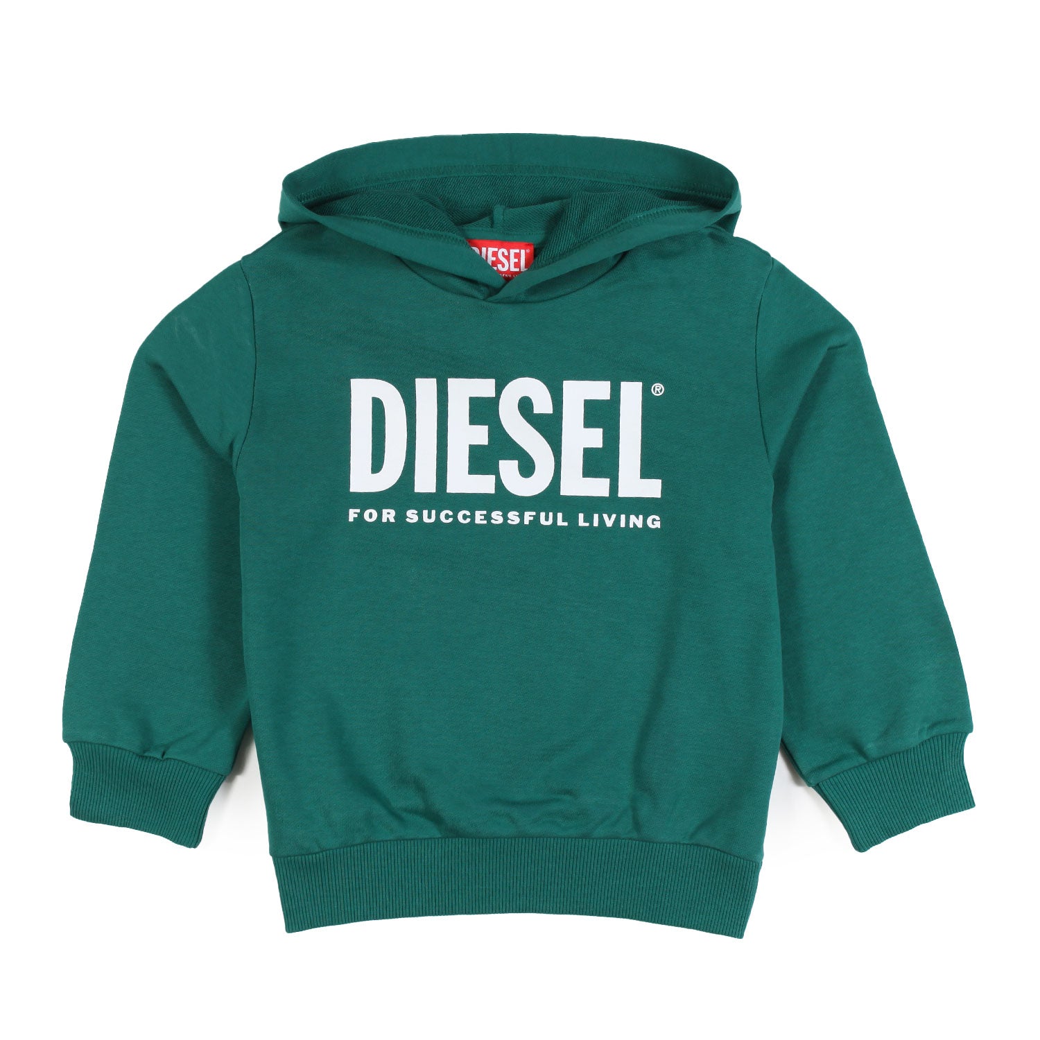 Felpa hoodie unisex verde con logo Diesel bianco - annameglio.com abbigliamento moda