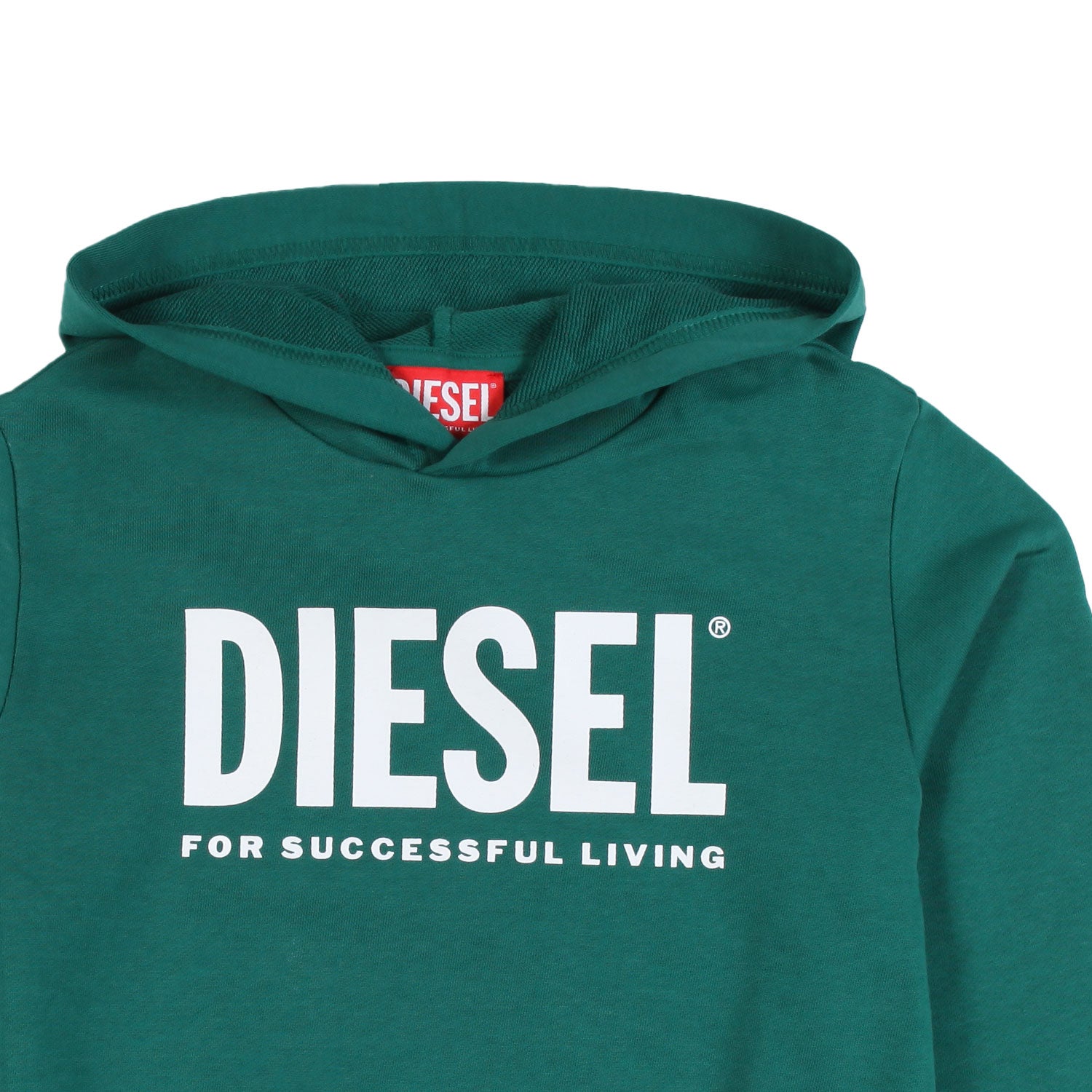 Felpa hoodie unisex verde con logo Diesel bianco - annameglio.com abbigliamento moda