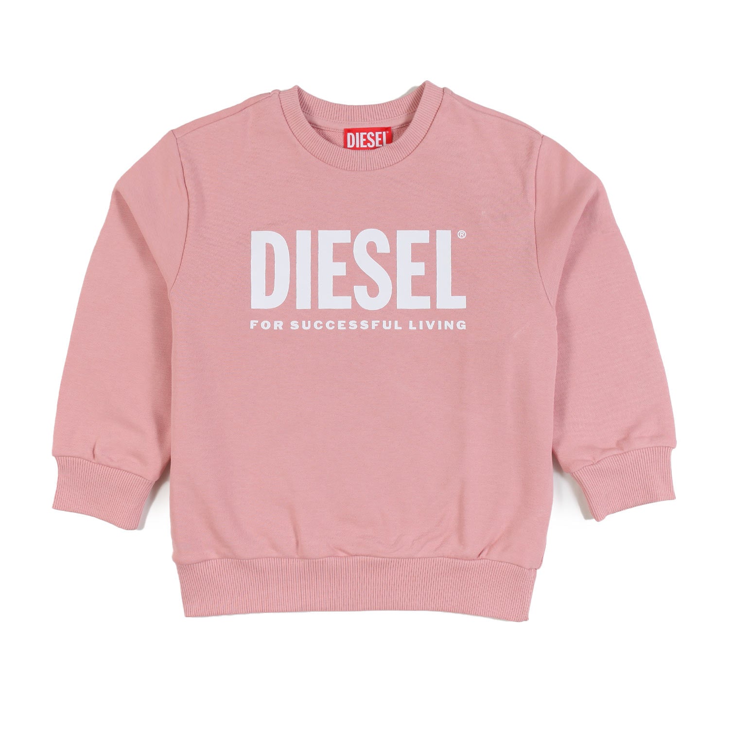 Felpa rosa con logo Diesel bianco - annameglio.com abbigliamento moda