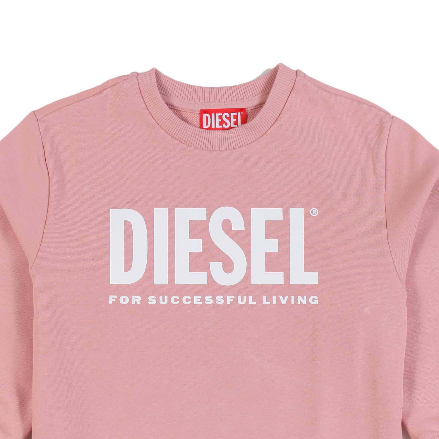 Felpa rosa con logo Diesel bianco - annameglio.com abbigliamento moda