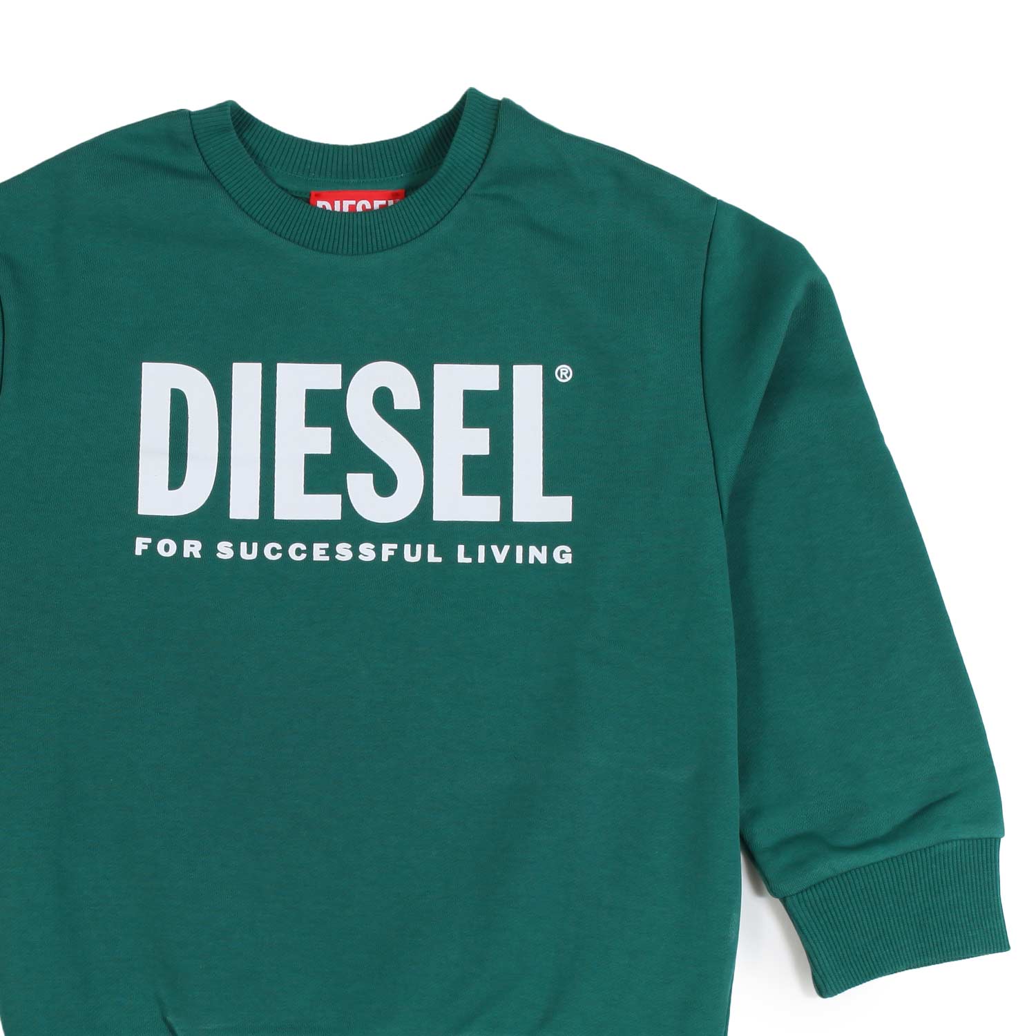 Felpa unisex verde con logo Diesel bianco - annameglio.com abbigliamento moda