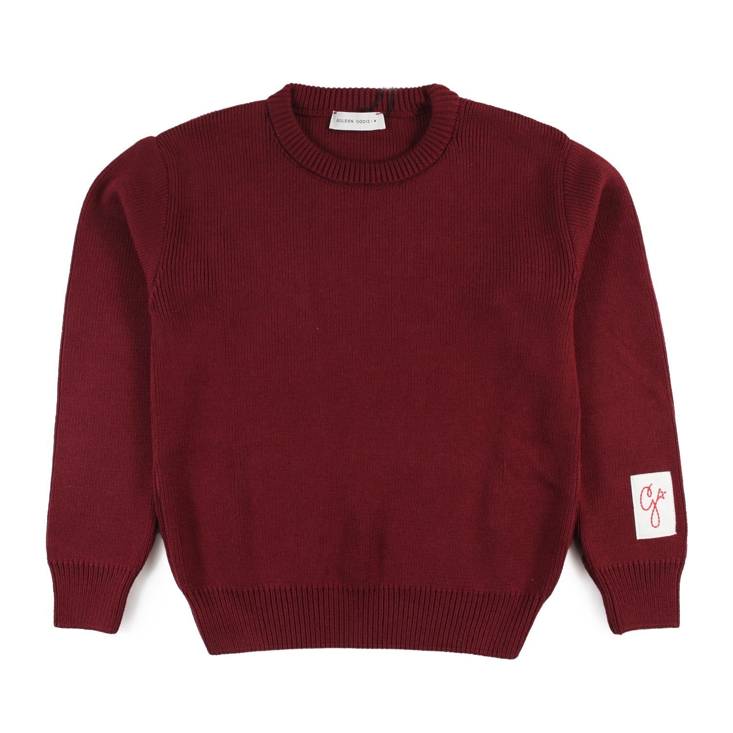 Maglione GGDB rosso bordeaux con logo panna - annameglio.com abbigliamento moda