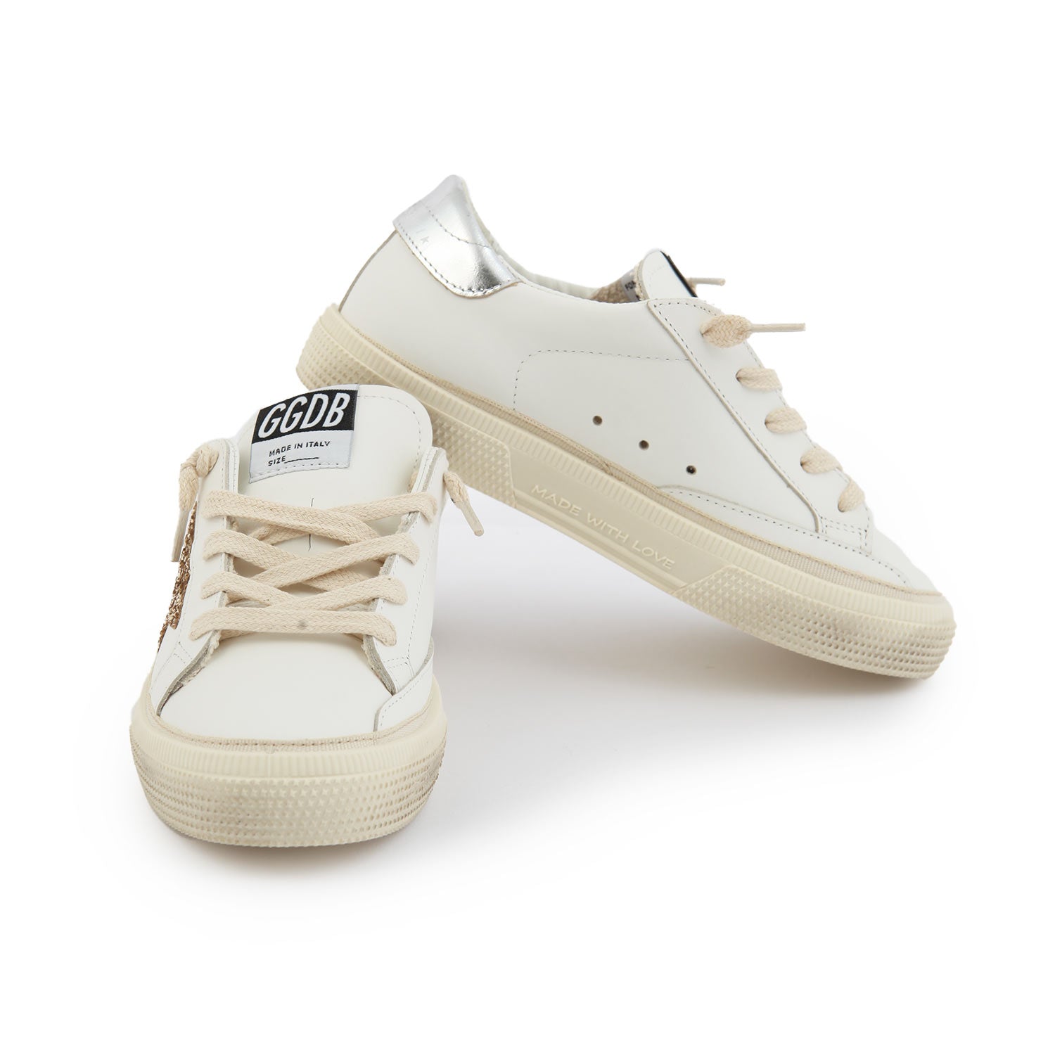 SNEAKER MAY BIANCA, ORO E SILVER BAMBINA JR - annameglio.com abbigliamento moda