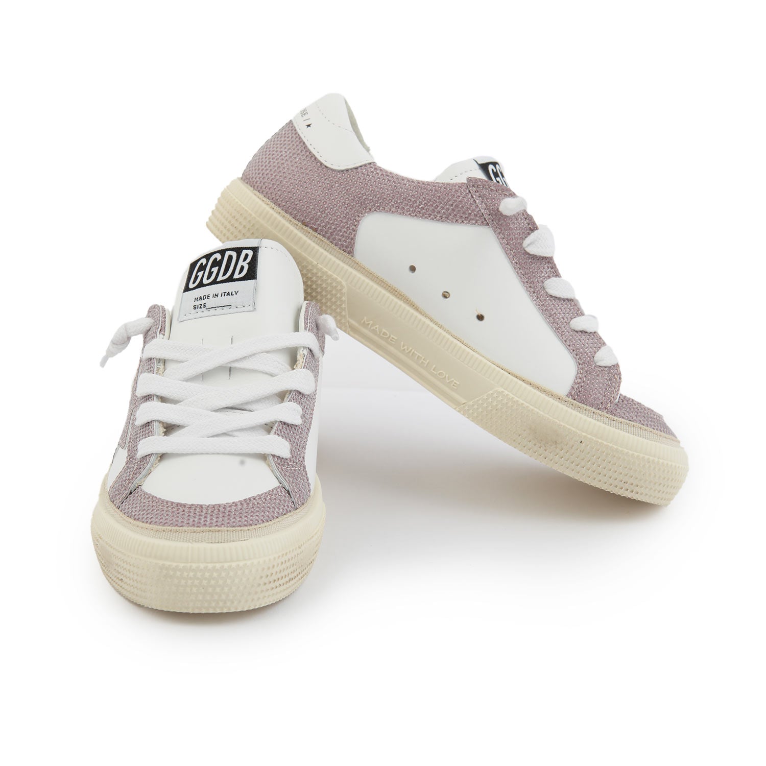 SNEAKER MAY GLITTER BIANCA E ROSA BAMBINA JR - annameglio.com abbigliamento moda