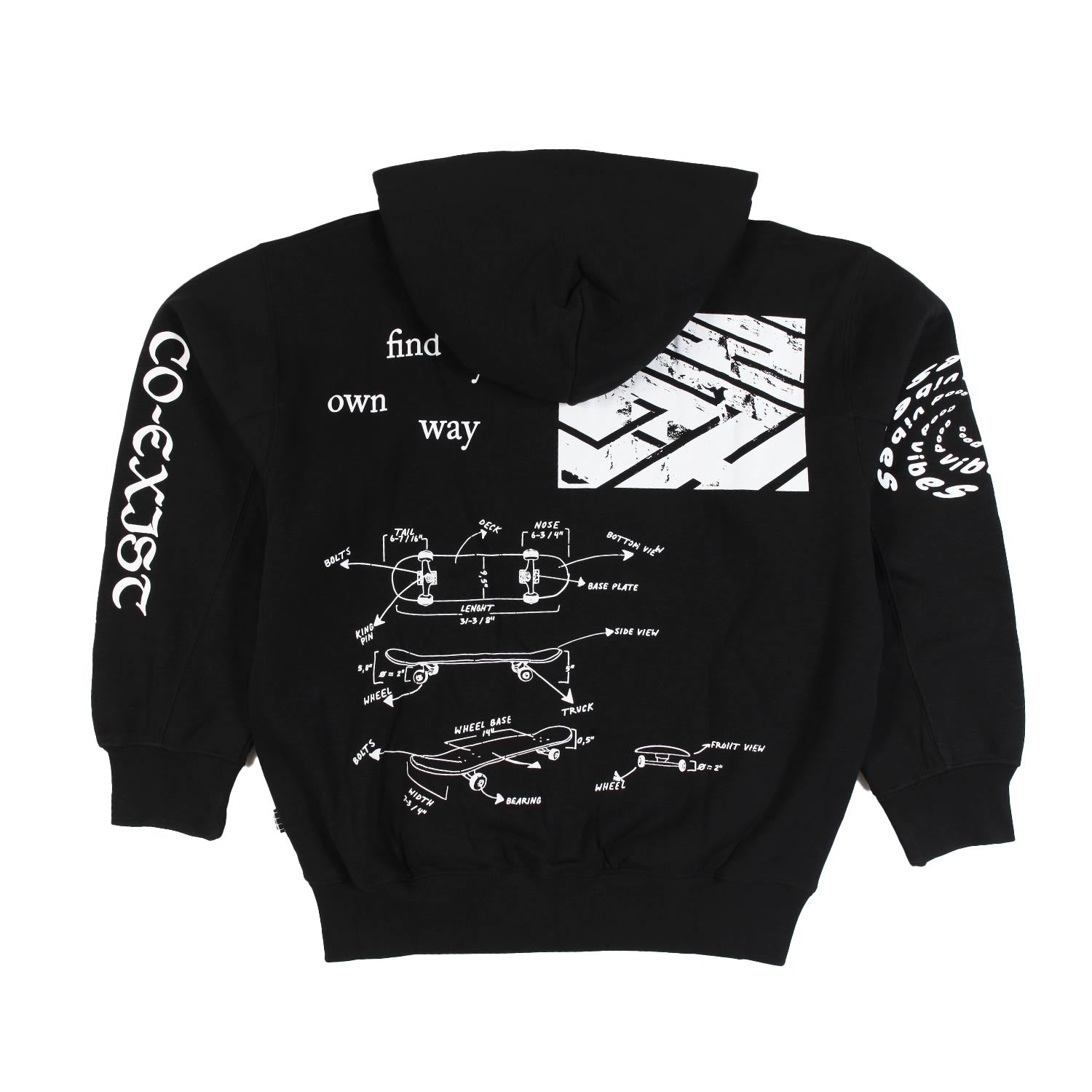 Felpa Molo Mazz nera con cappuccio e stampe - annameglio.com abbigliamento moda